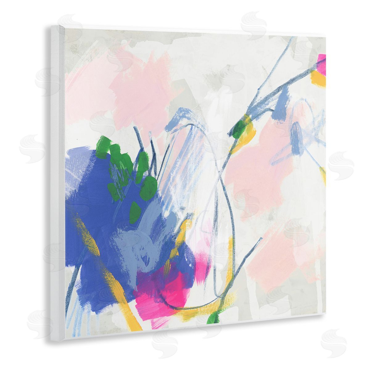 Pink and Blue Abstraction Wood Plaque Wall Art, Home Decor by June Erica Vess