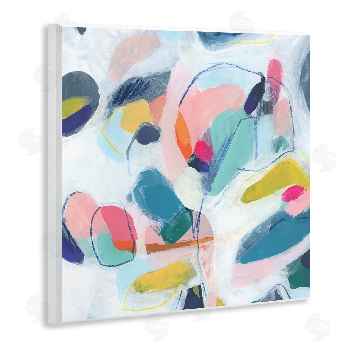 June Erica Vess Fun Shapes Impression Wooden Wall Plaque Art Print