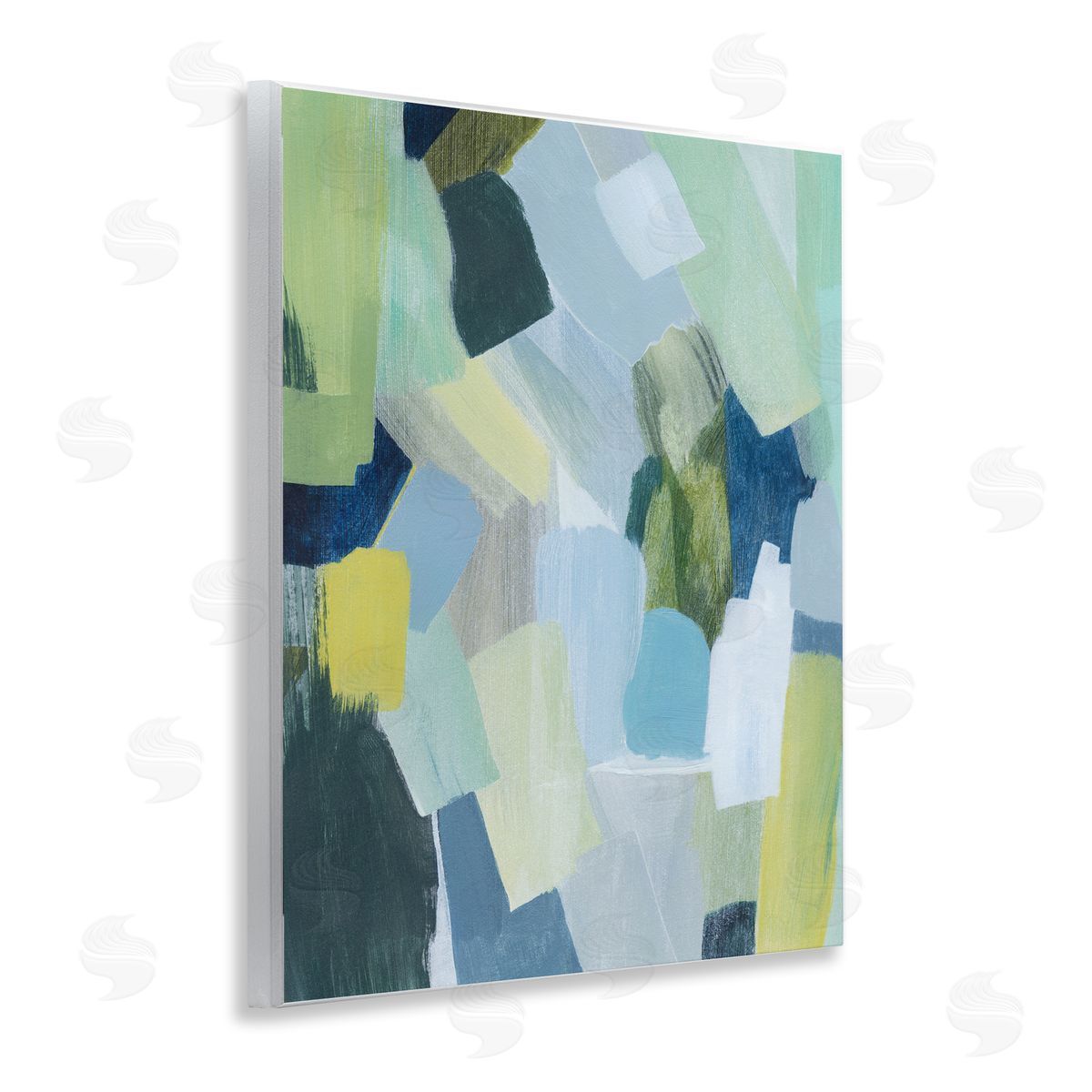 Layered Green Brush Strokes Wood Plaque Wall Art, Home Decor by Grace Popp