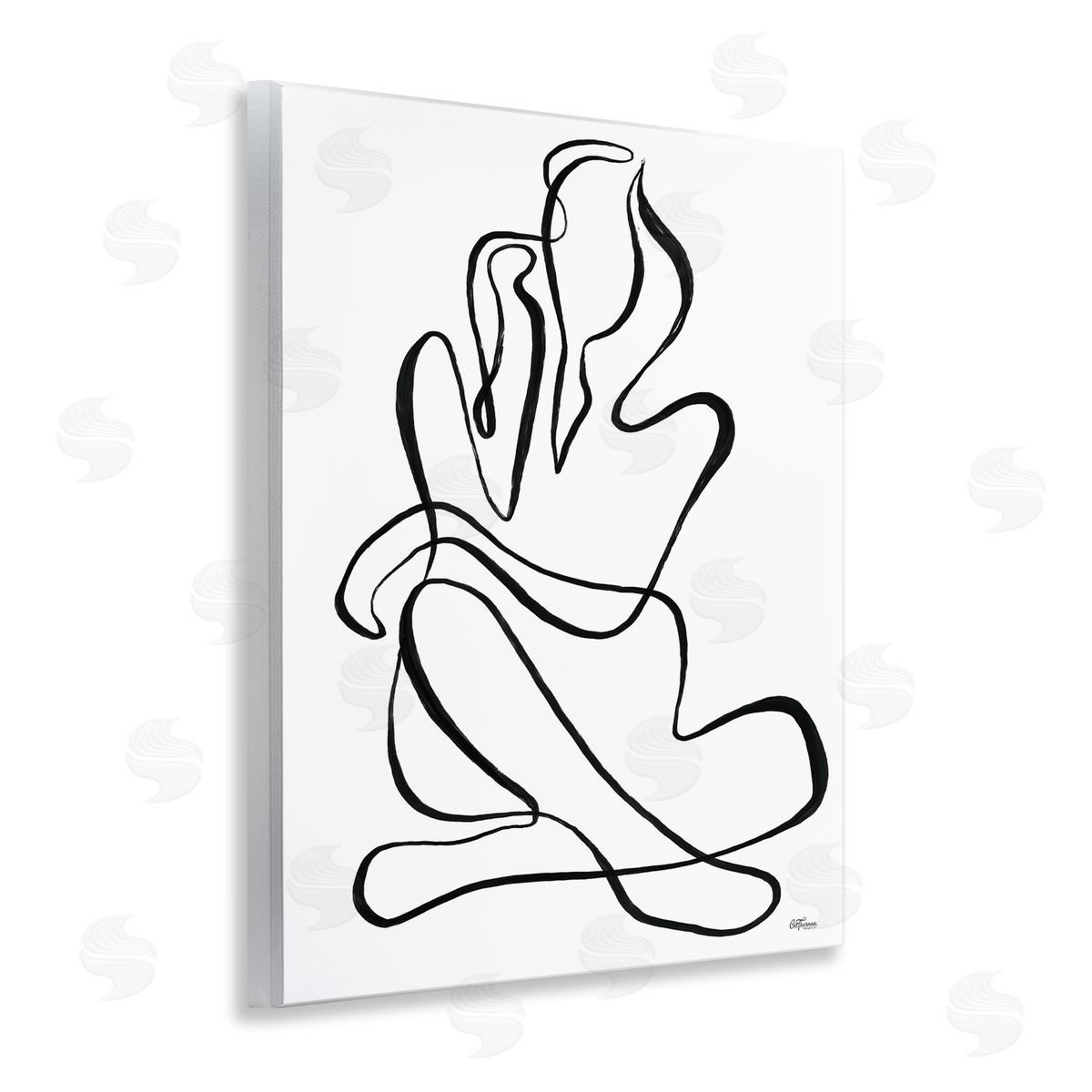 Sitting Nude Line Doodle Wood Plaque Wall Art, Home Decor by Cat Thurman Designs