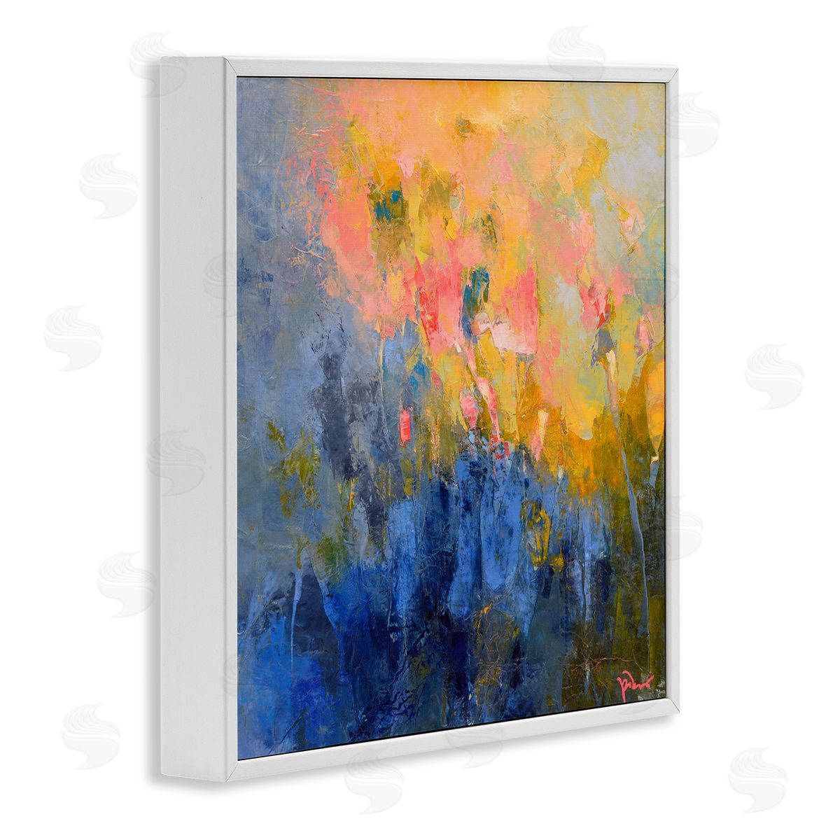 Patrick Dennis Radiant Abstract Impression White Framed Giclee Wall Art Print
