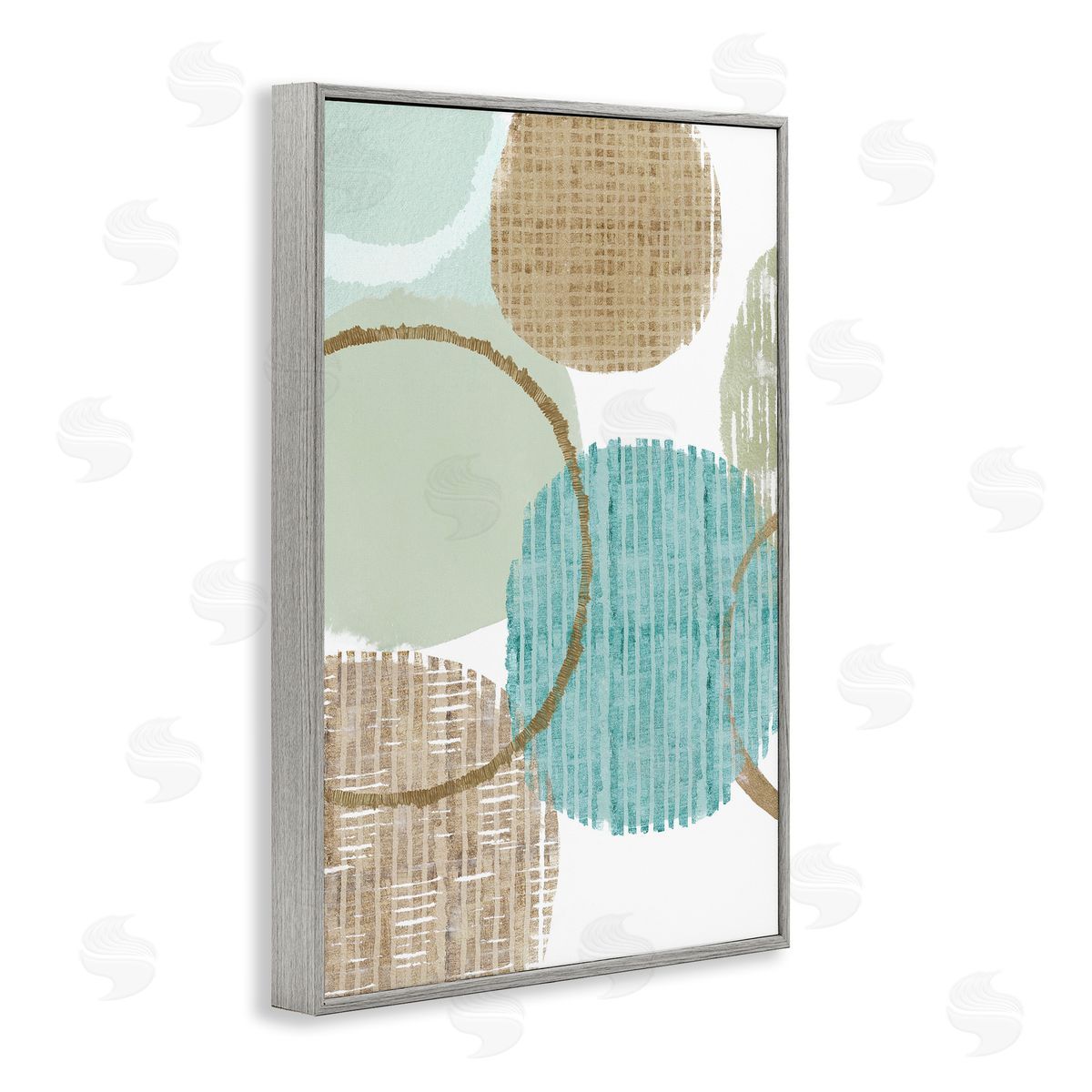 Good Times Ahead Shapes Grey Frame Print Wall Art, Home Decor by Flora Kouta