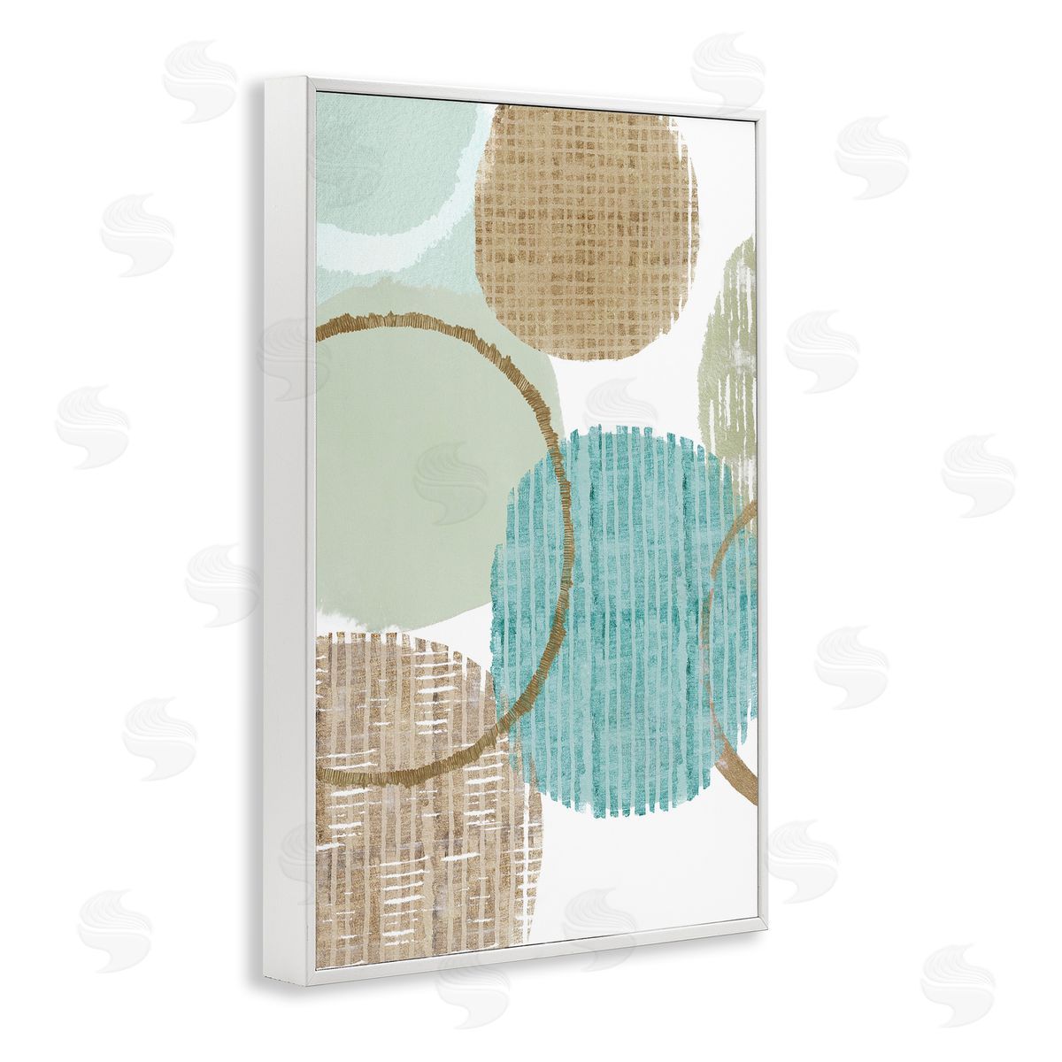 Good Times Ahead Shapes White Frame Print Wall Art, Home Decor by Flora Kouta