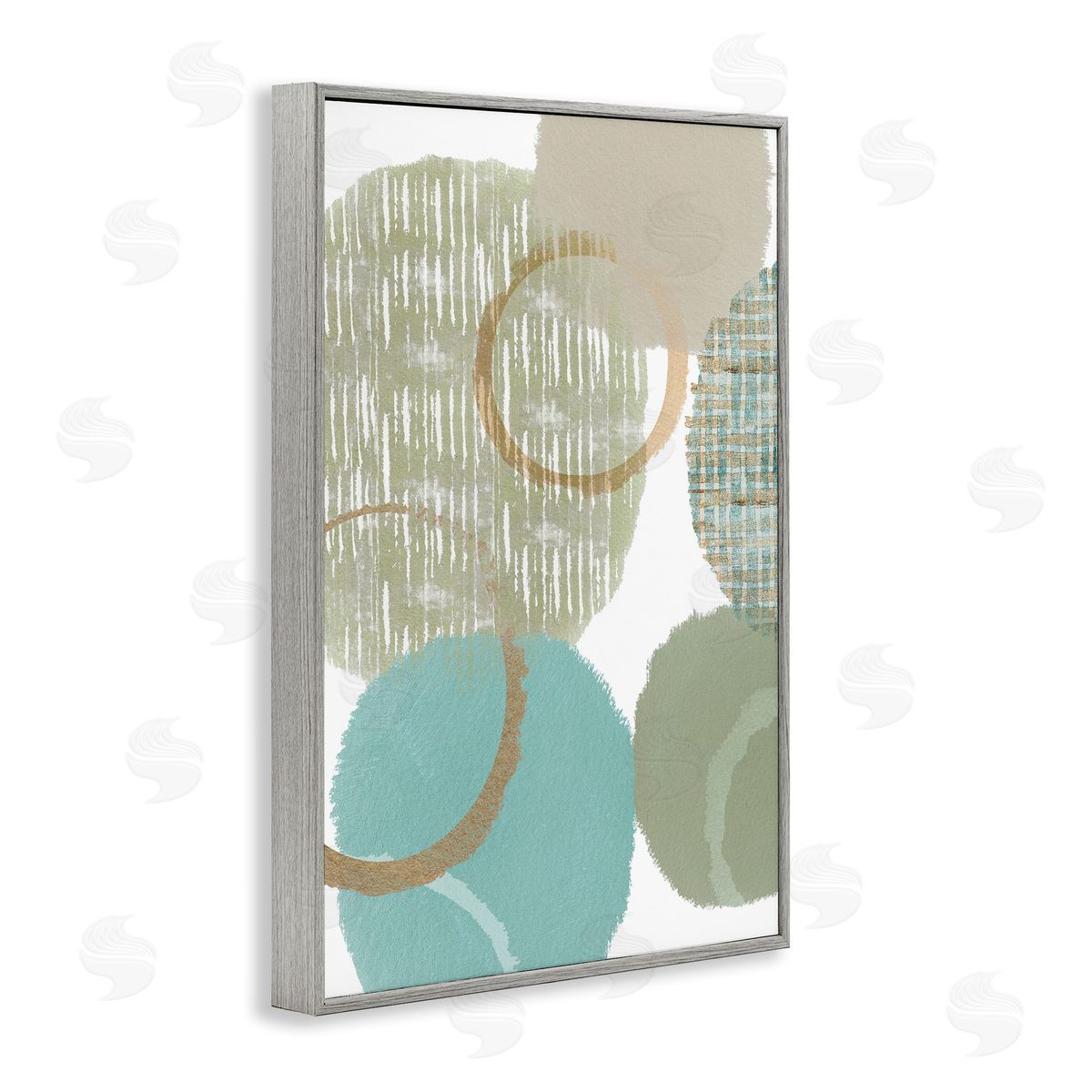 Good Times Abstract Shapes Grey Frame Print Wall Art, Home Decor by Flora Kouta