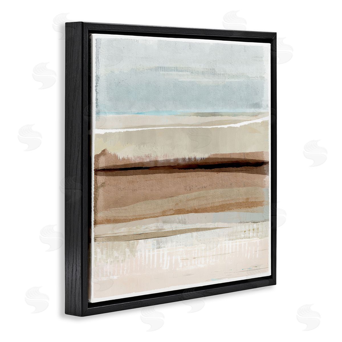 Flora Kouta Winter Sands Pattern Black Floating Frame Canvas Wall Art Print