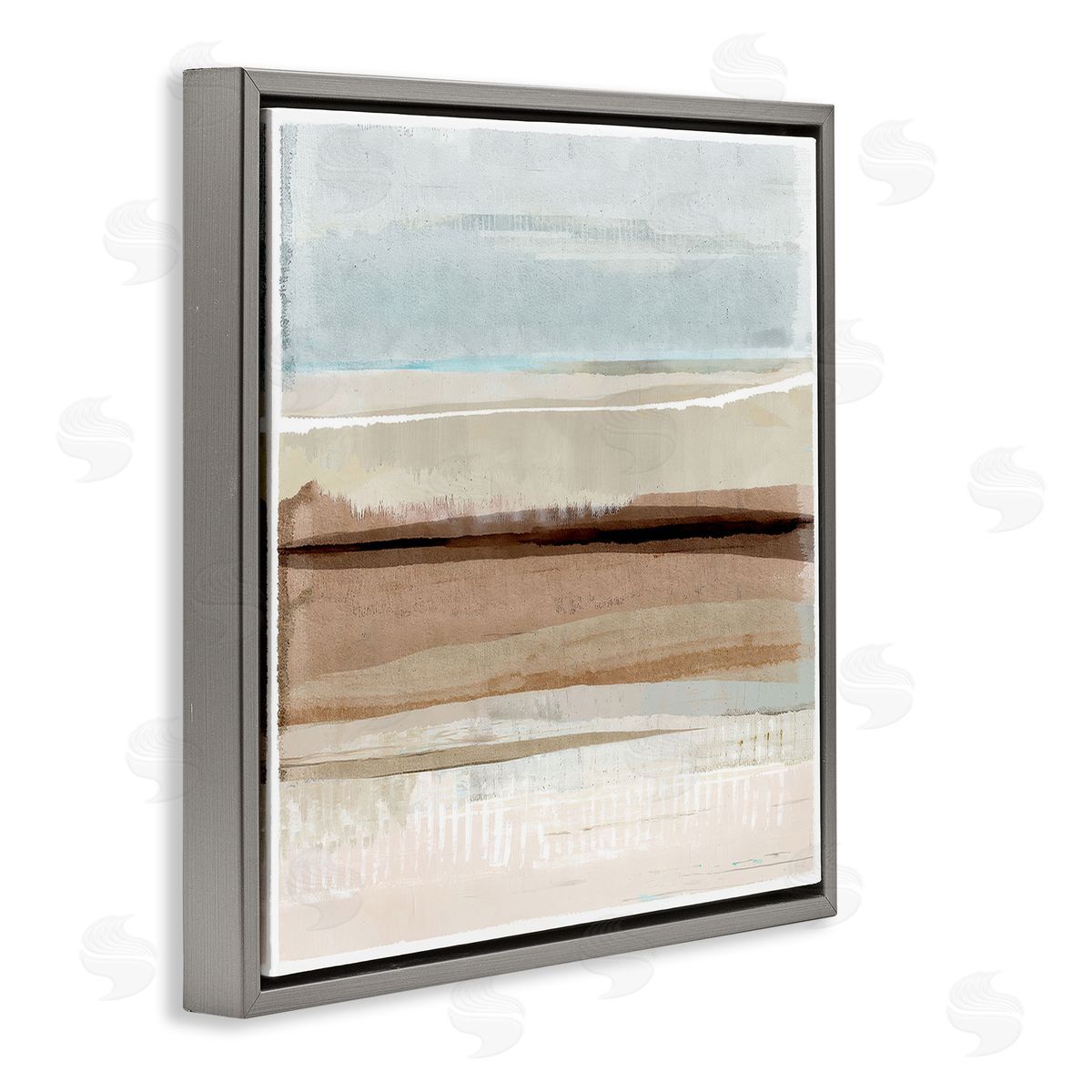 Flora Kouta Winter Sands Pattern Gray Floating Frame Canvas Wall Art Print