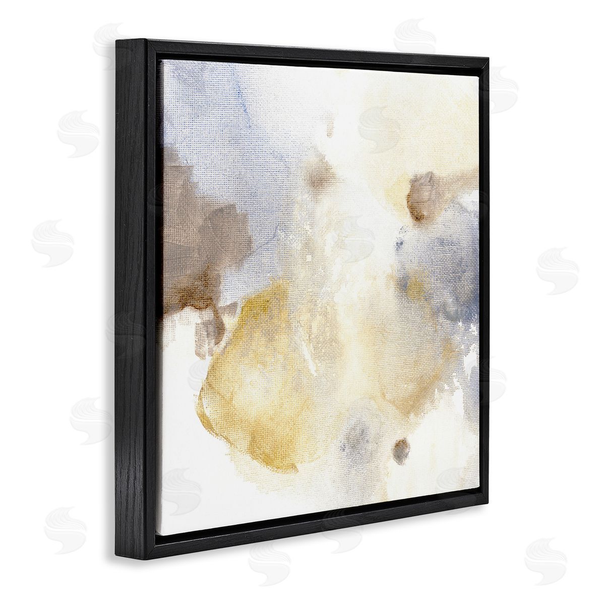 Subtle Cloudy Abstract Black Floating Frame Canvas Wall Art, Home Decor by M. Gloria Hunter