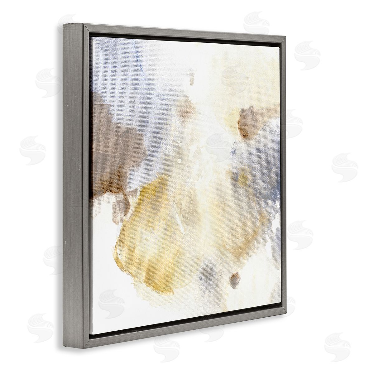 Subtle Cloudy Abstract Grey Floating Frame Canvas Wall Art, Home Decor by M. Gloria Hunter