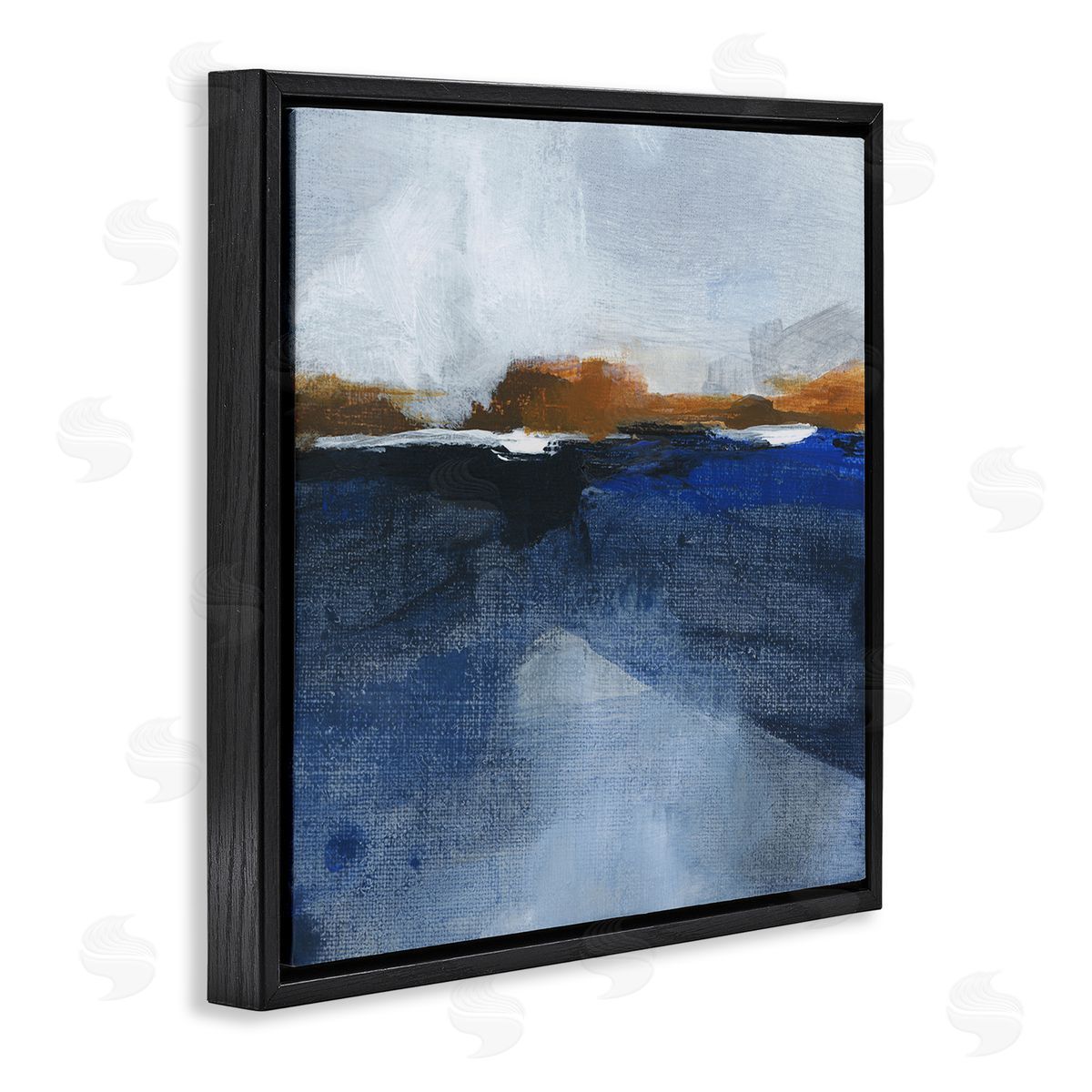 Ocean Cliffs Impression Black Floating Frame Canvas Wall Art, Home Decor by M. Gloria Hunter