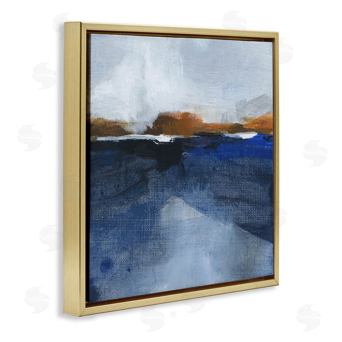 Ocean Cliffs Impression Gold Floating Frame Canvas Wall Art, Home Decor by M. Gloria Hunter