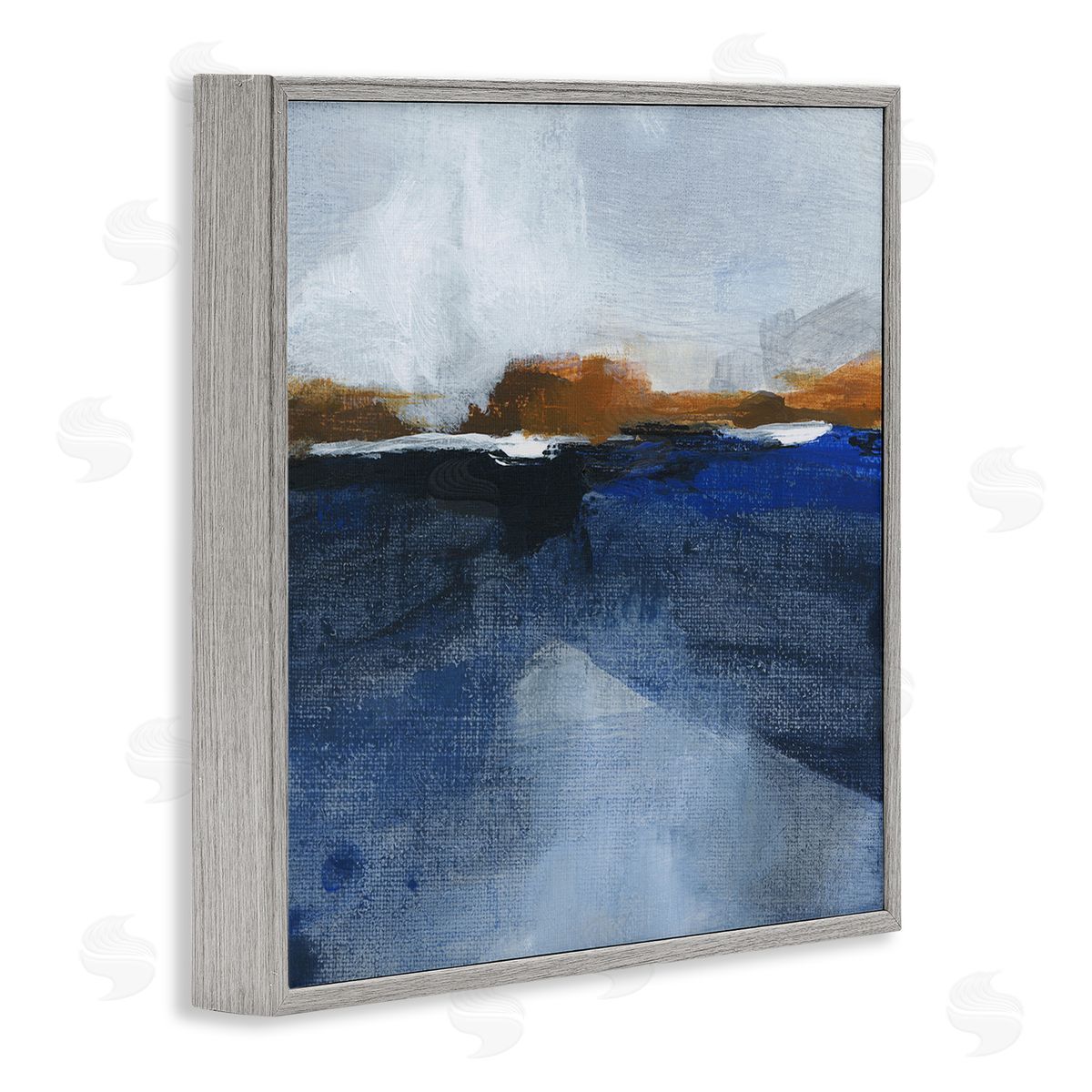 Ocean Cliffs Impression Grey Frame Print Wall Art, Home Decor by M. Gloria Hunter