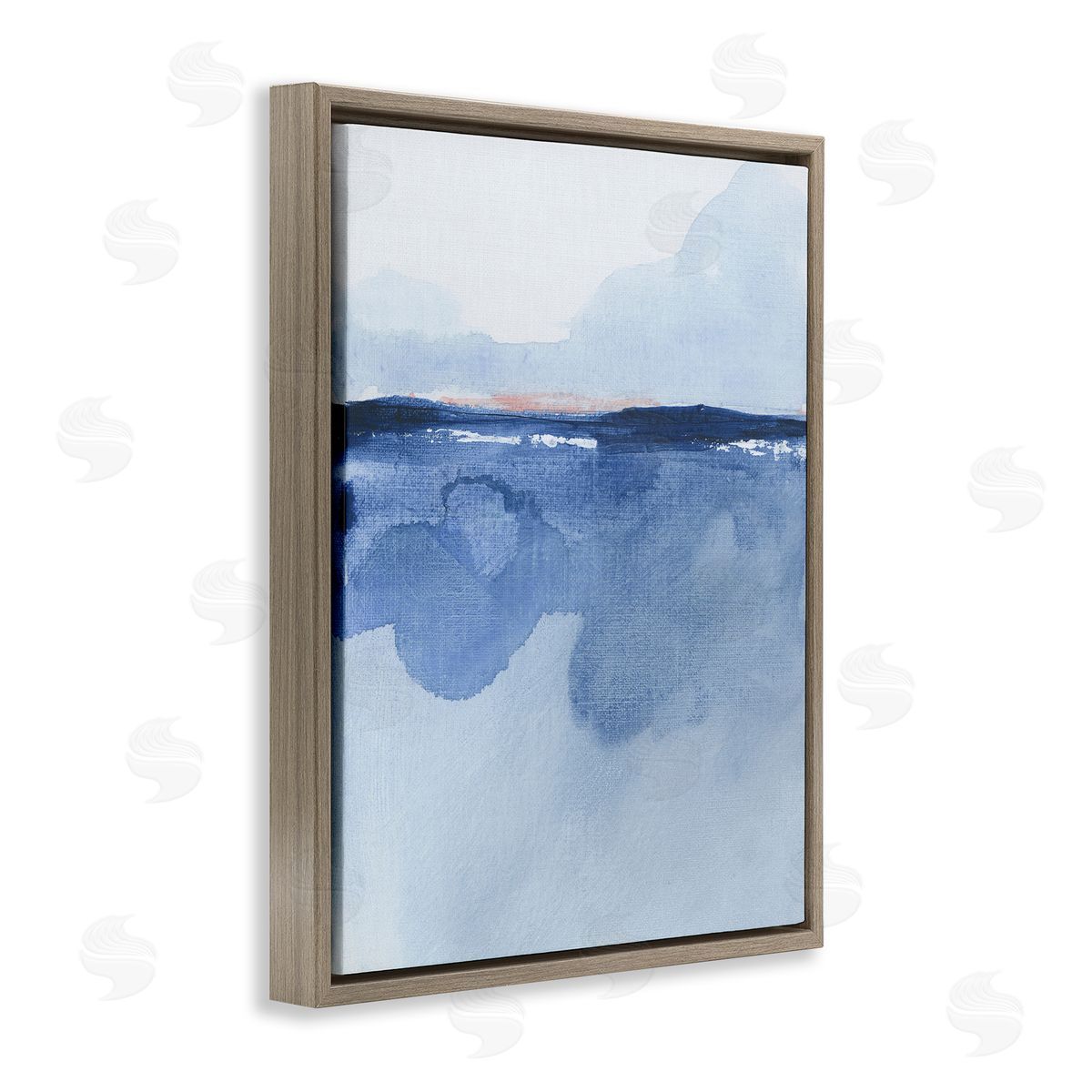Abstract Fluid Landscape Brown Floating Frame Canvas Wall Art, Home Decor by M. Gloria Hunter