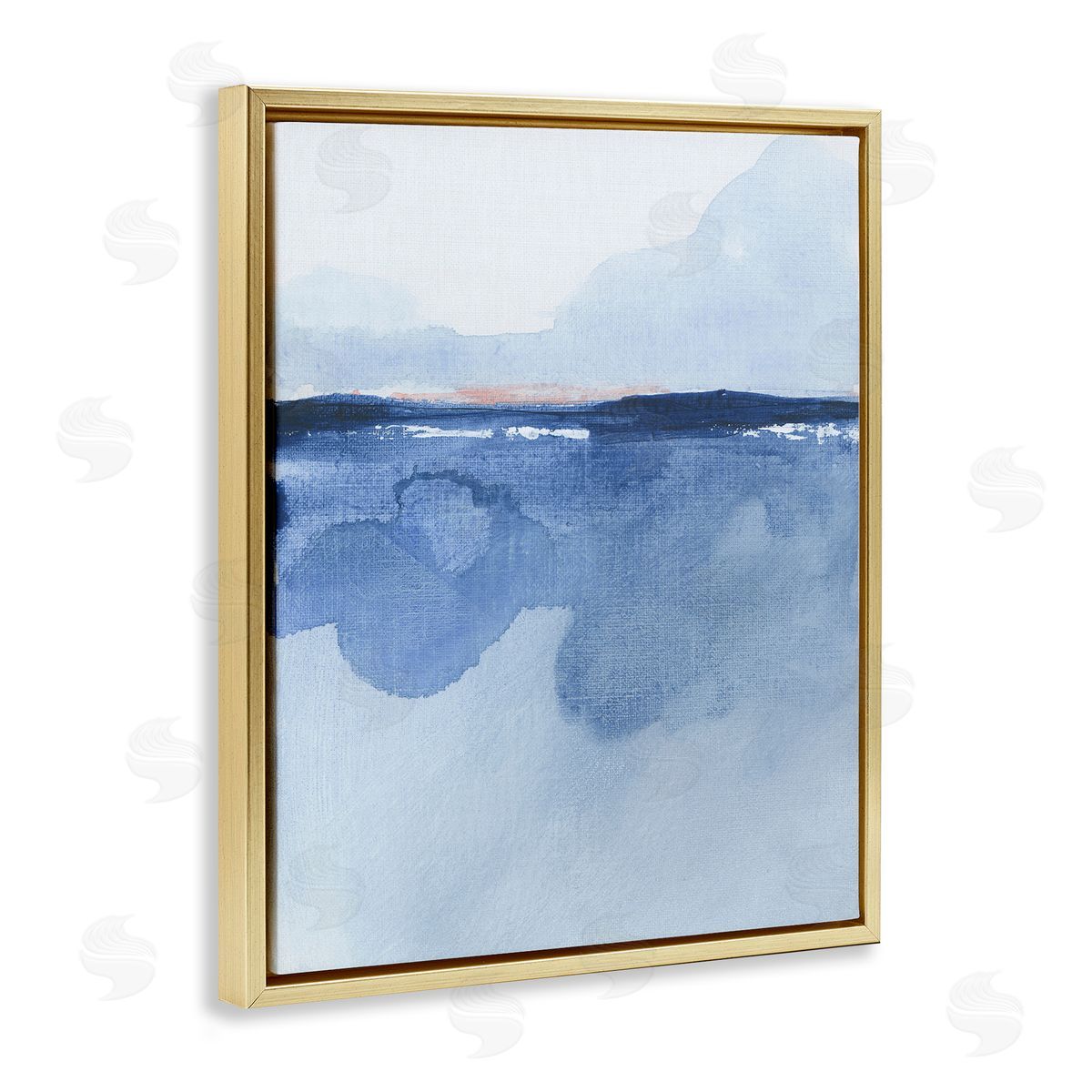 Abstract Fluid Landscape Gold Floating Frame Canvas Wall Art, Home Decor by M. Gloria Hunter