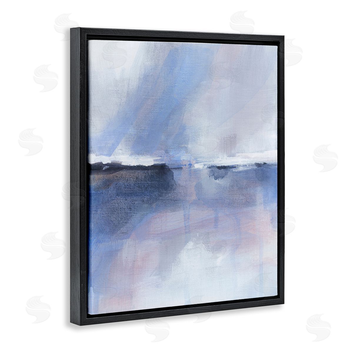Subtle Landscape Abstraction Black Floating Frame Canvas Wall Art, Home Decor by M. Gloria Hunter