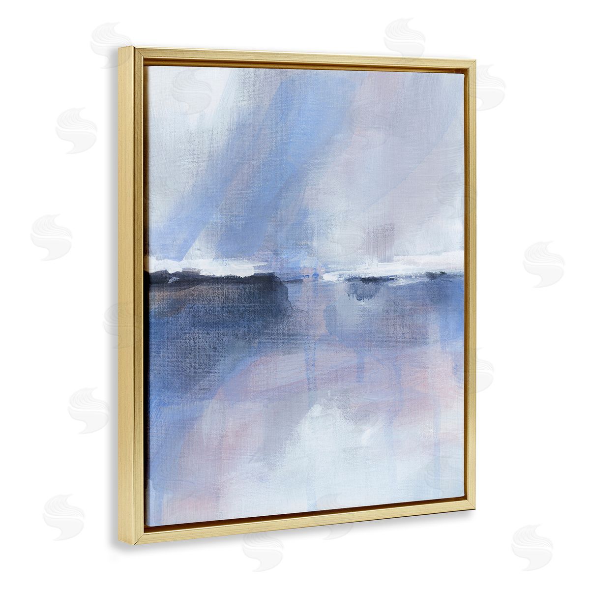 Subtle Landscape Abstraction Gold Floating Frame Canvas Wall Art, Home Decor by M. Gloria Hunter