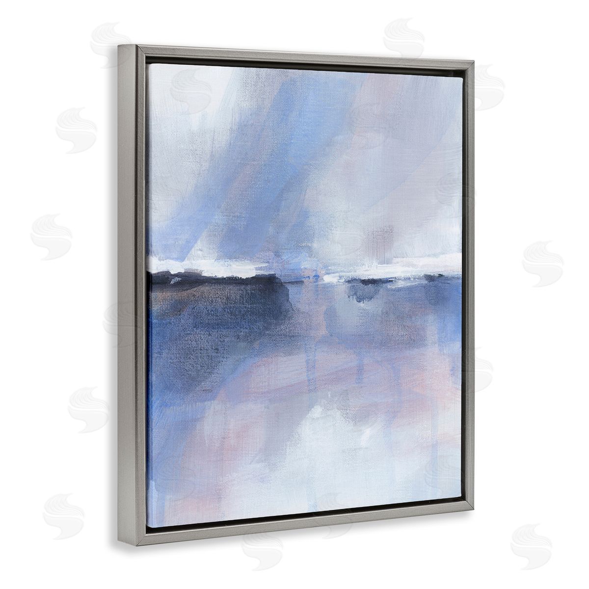 Subtle Landscape Abstraction Grey Floating Frame Canvas Wall Art, Home Decor by M. Gloria Hunter