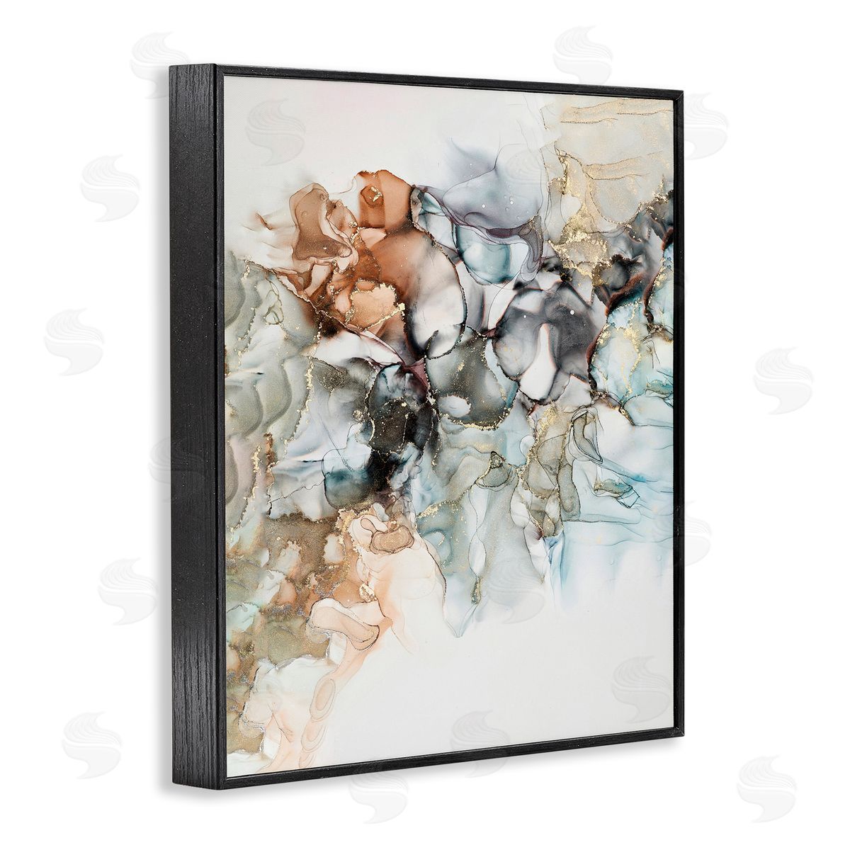 Fluid Abstract Glam Detail Black Frame Print Wall Art, Home Decor by Incado
