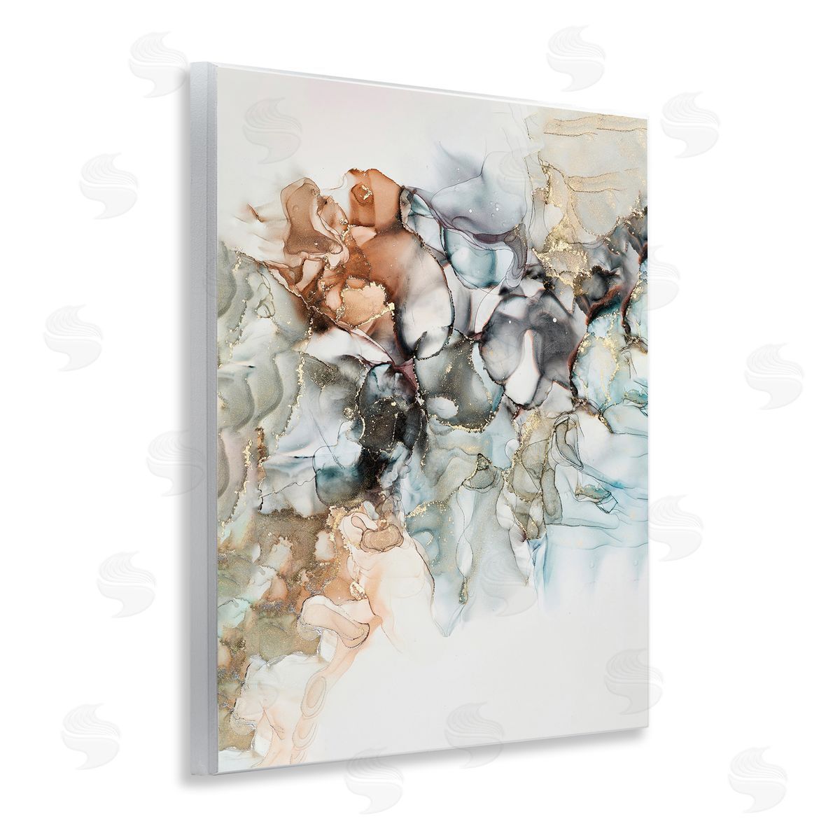 Fluid Abstract Glam Detail Wood Plaque Wall Art, Home Decor by Incado