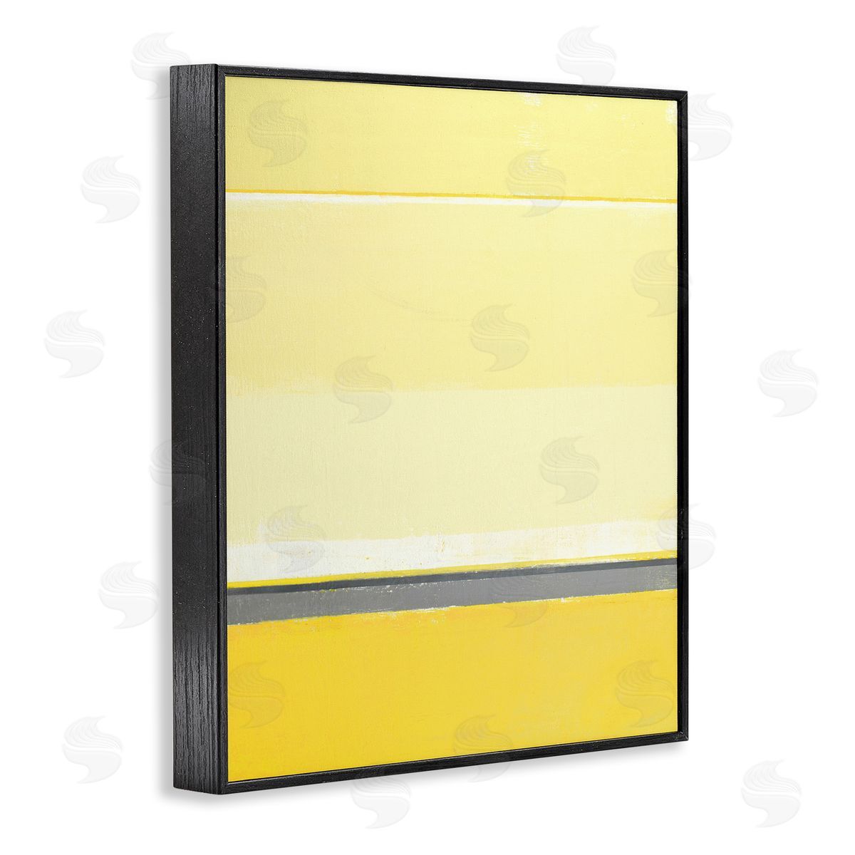 Yellow Minimal Abstract Black Frame Print Wall Art, Home Decor by Incado