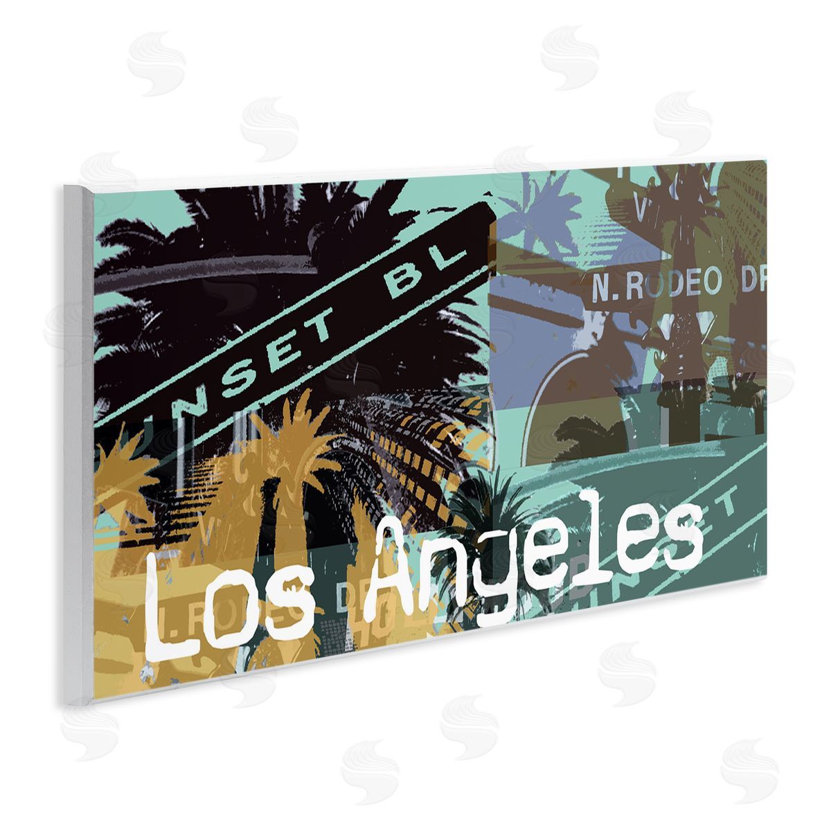 Los Angeles Travel Collage Wood Plaque Wall Art, Home Decor by Jan Weiss