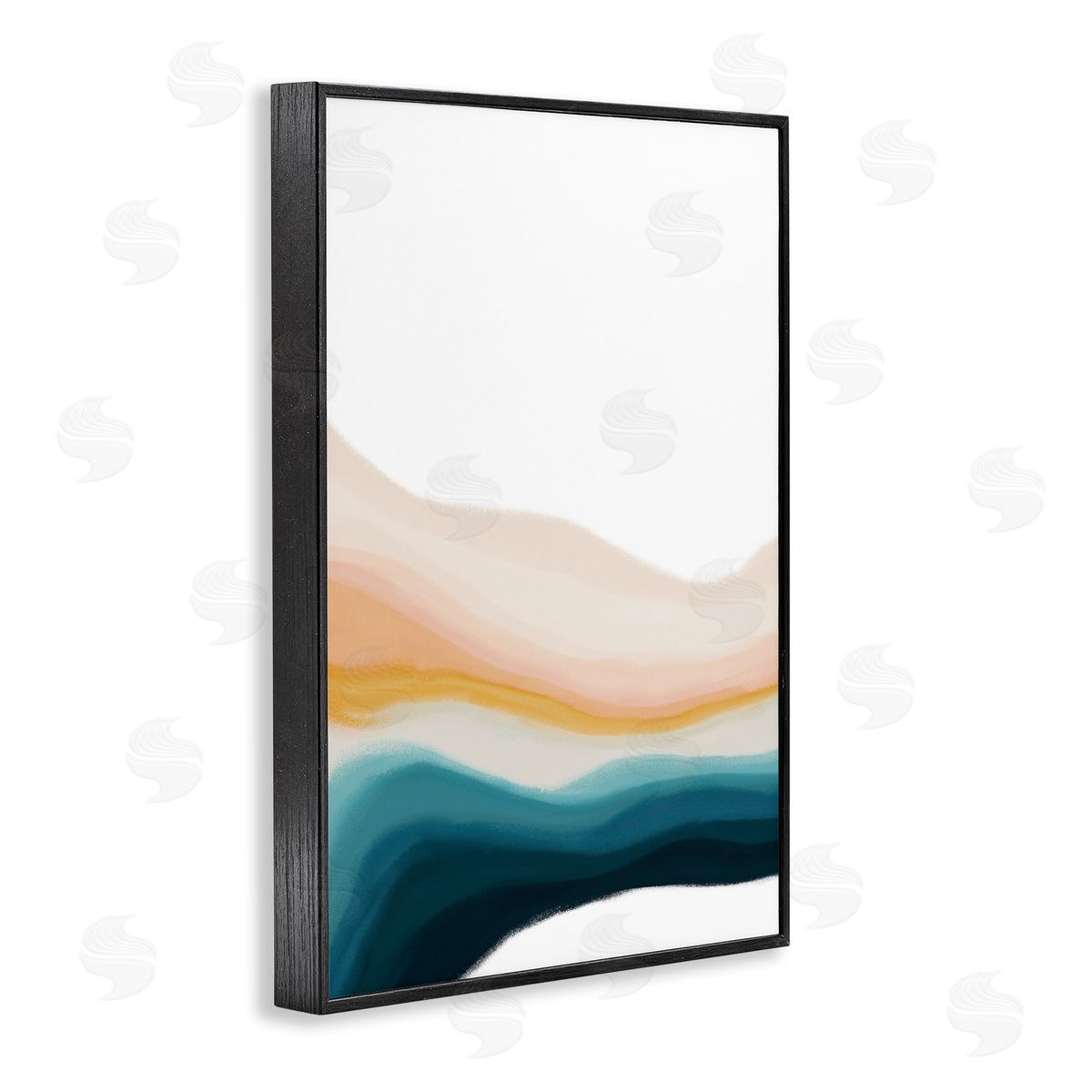 Peach Swirl Landscape Black Frame Print Wall Art, Home Decor by JJ Design House, LLC.