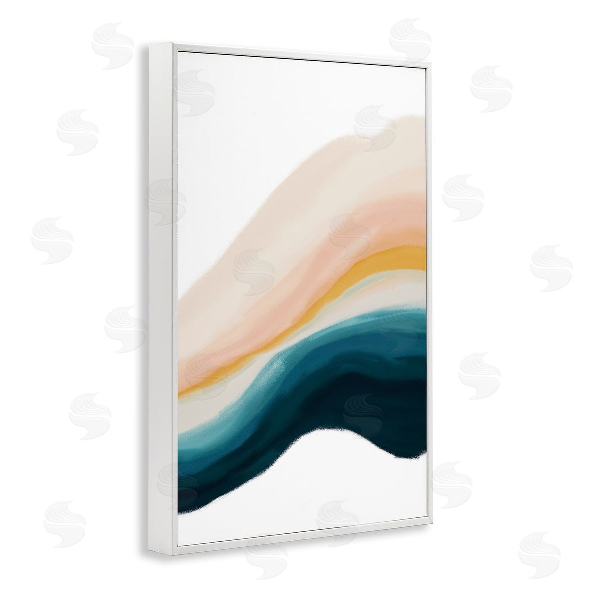 Peach Swirl Abstraction White Frame Print Wall Art, Home Decor by JJ Design House, LLC.