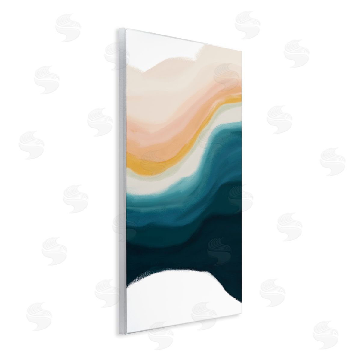 Peach Swirl Fluid Pattern Wood Plaque Wall Art, Home Decor by JJ Design House, LLC.
