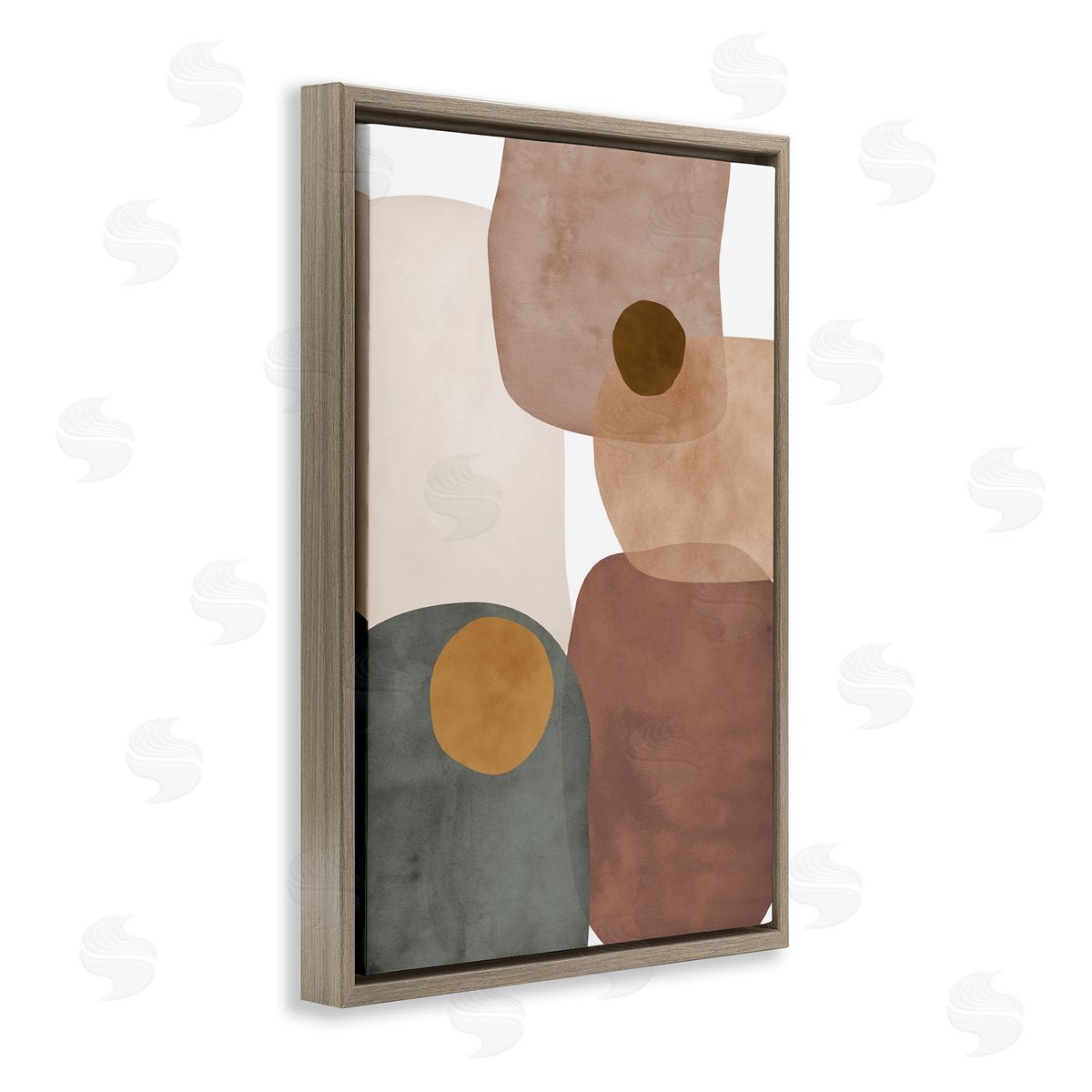 Southwestern Natural Shapes Brown Floating Frame Canvas Wall Art, Home Decor by JJ Design House, LLC.