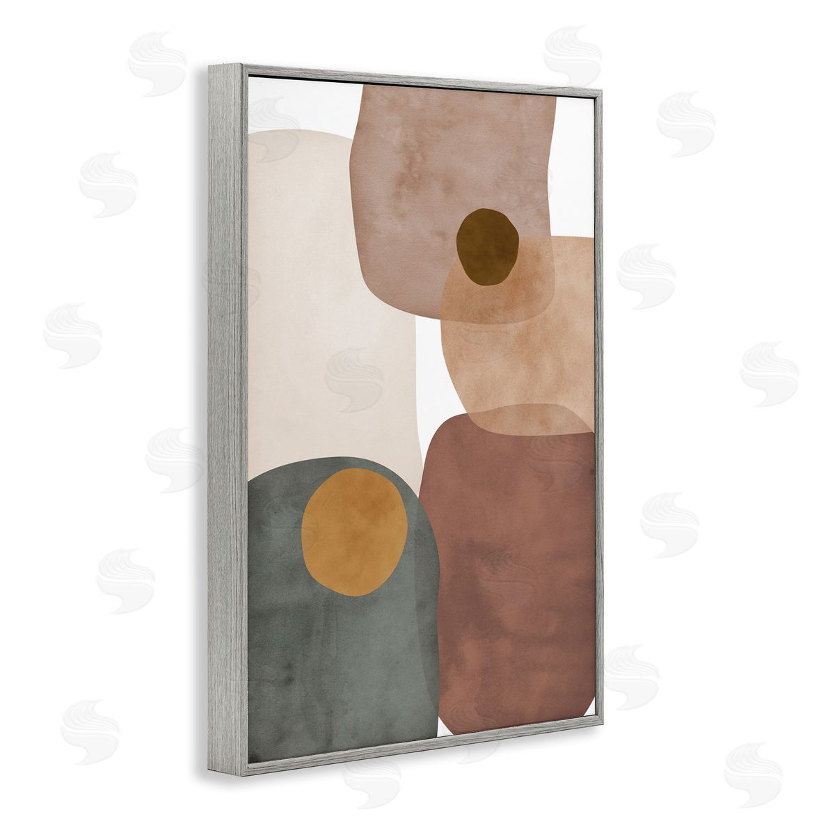 Southwestern Natural Shapes Grey Frame Print Wall Art, Home Decor by JJ Design House, LLC.