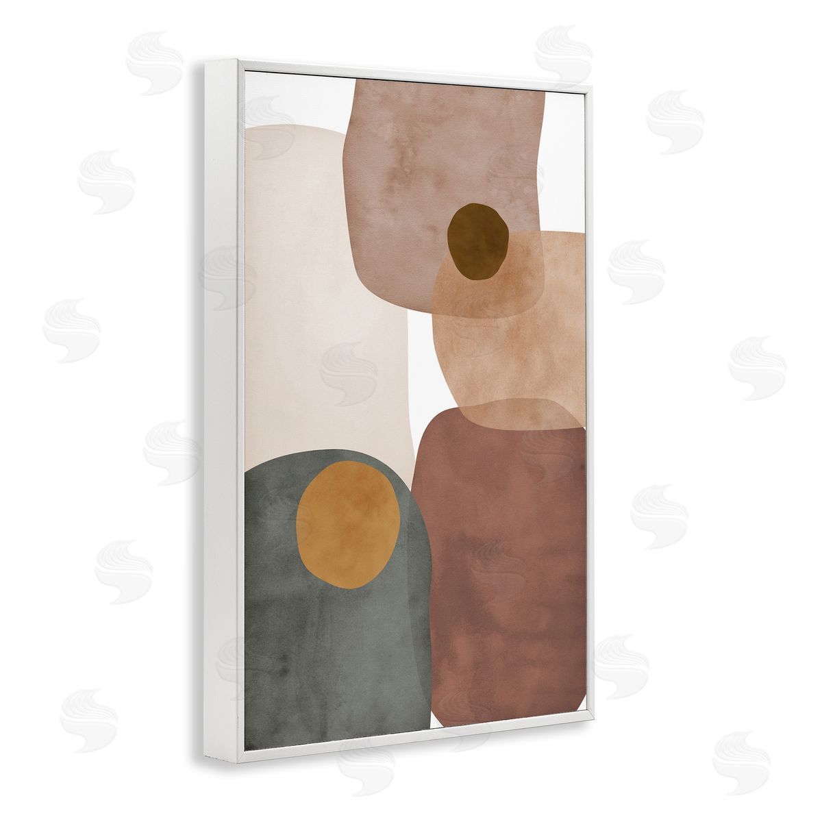Southwestern Natural Shapes White Frame Print Wall Art, Home Decor by JJ Design House, LLC.