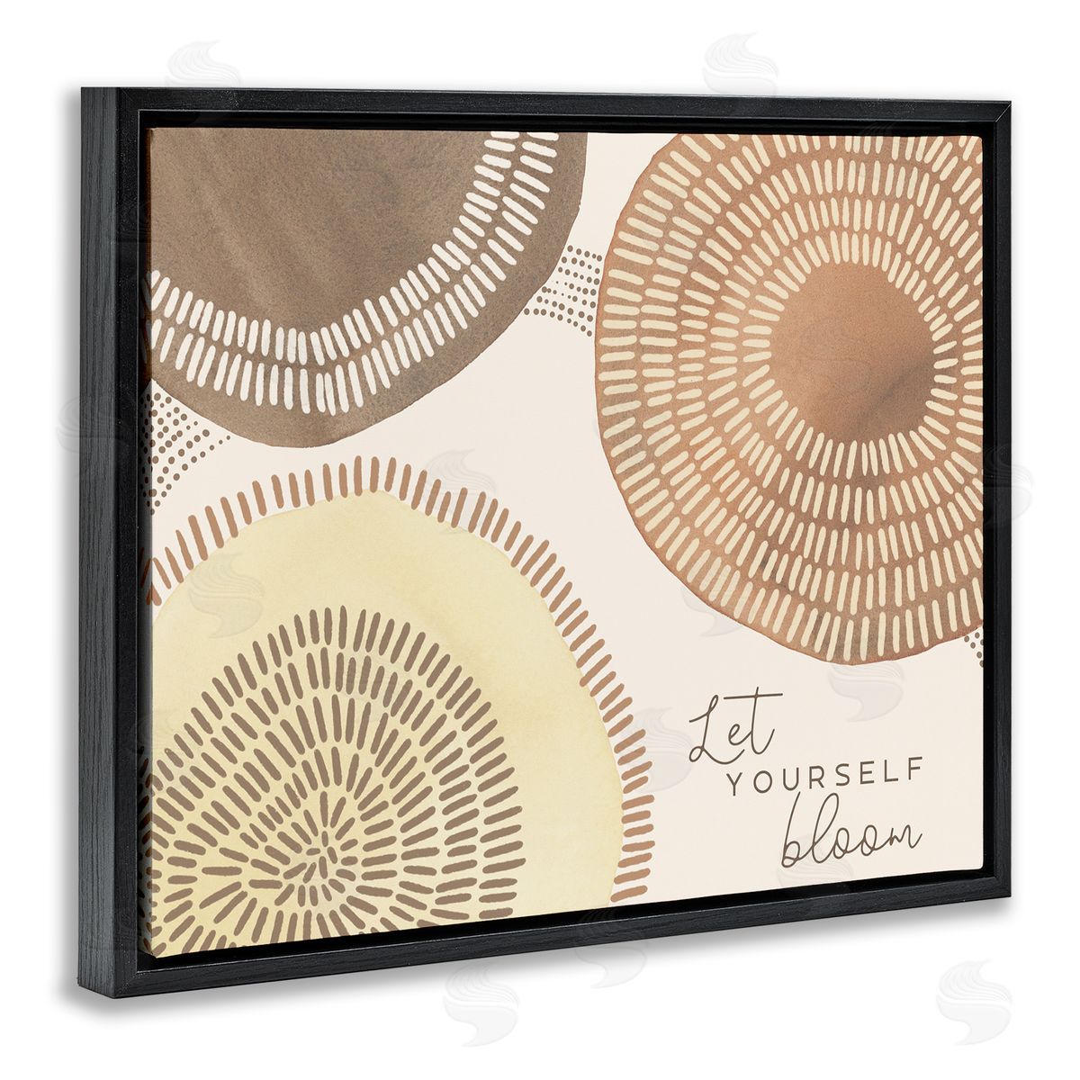 Let Yourself Bloom Boho Black Floating Frame Canvas Wall Art, Home Decor by Jetty Home, LLC