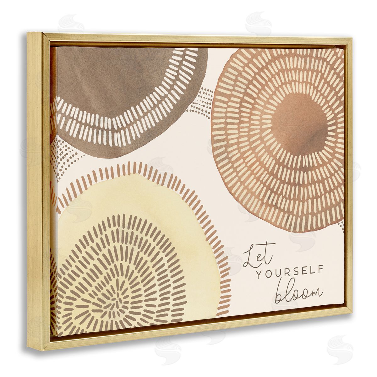 Let Yourself Bloom Boho Gold Floating Frame Canvas Wall Art, Home Decor by Jetty Home, LLC