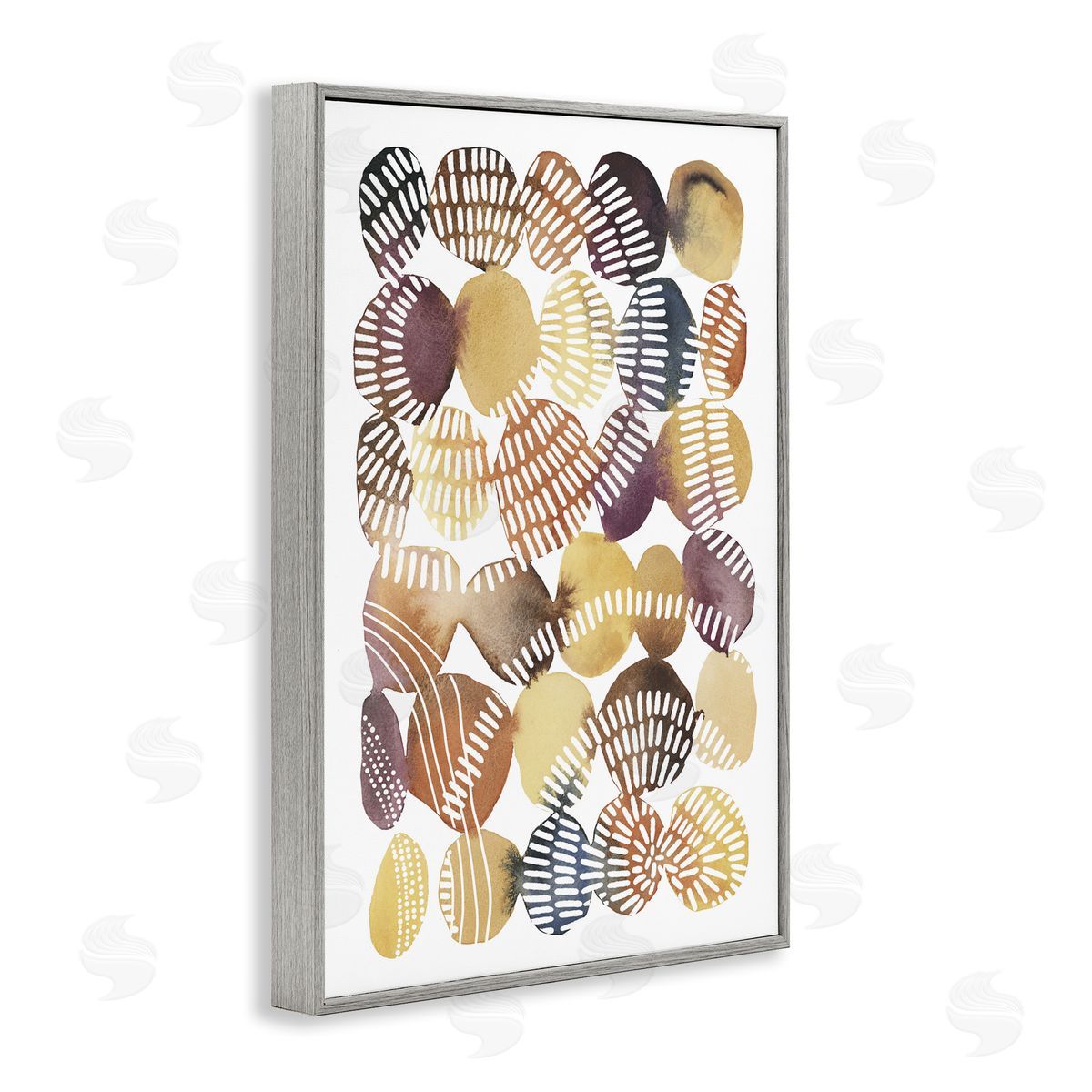 Southwestern Patterned Pebbles Grey Frame Print Wall Art, Home Decor by Jetty Home, LLC