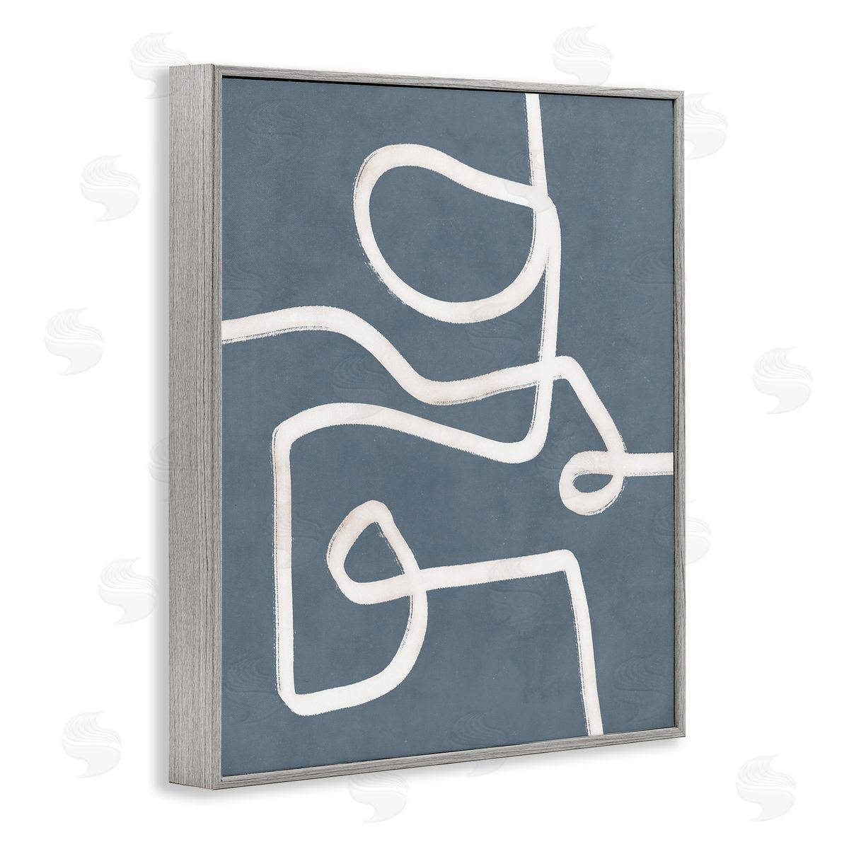 Free Line on Blue Grey Frame Print Wall Art, Home Decor by Nina Blue