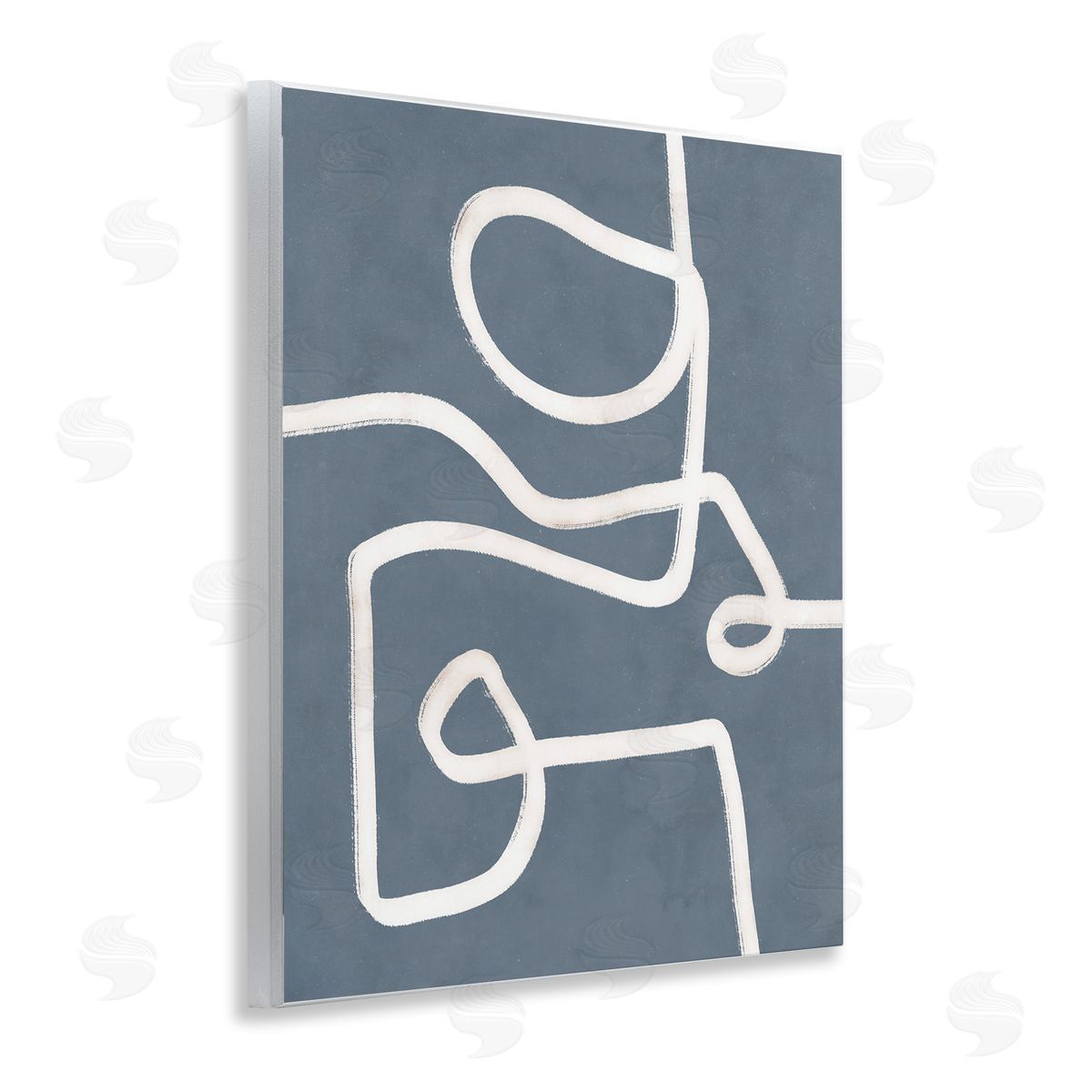 Free Line on Blue Wood Plaque Wall Art, Home Decor by Nina Blue