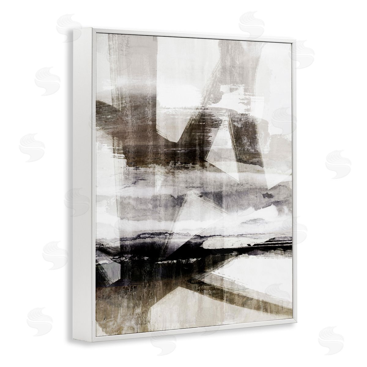 Urban Complex Abstract White Frame Print Wall Art, Home Decor by Nina Blue