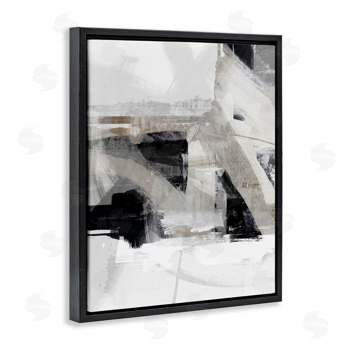 Urban Industrial Complex Black Floating Frame Canvas Wall Art, Home Decor by Nina Blue
