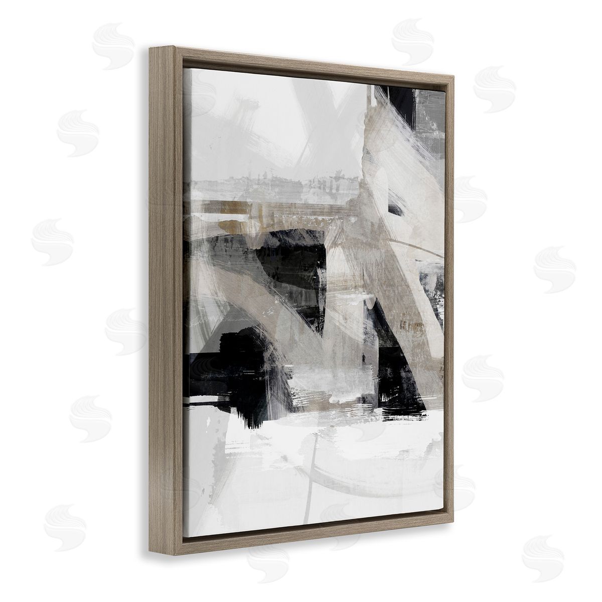 Urban Industrial Complex Brown Floating Frame Canvas Wall Art, Home Decor by Nina Blue