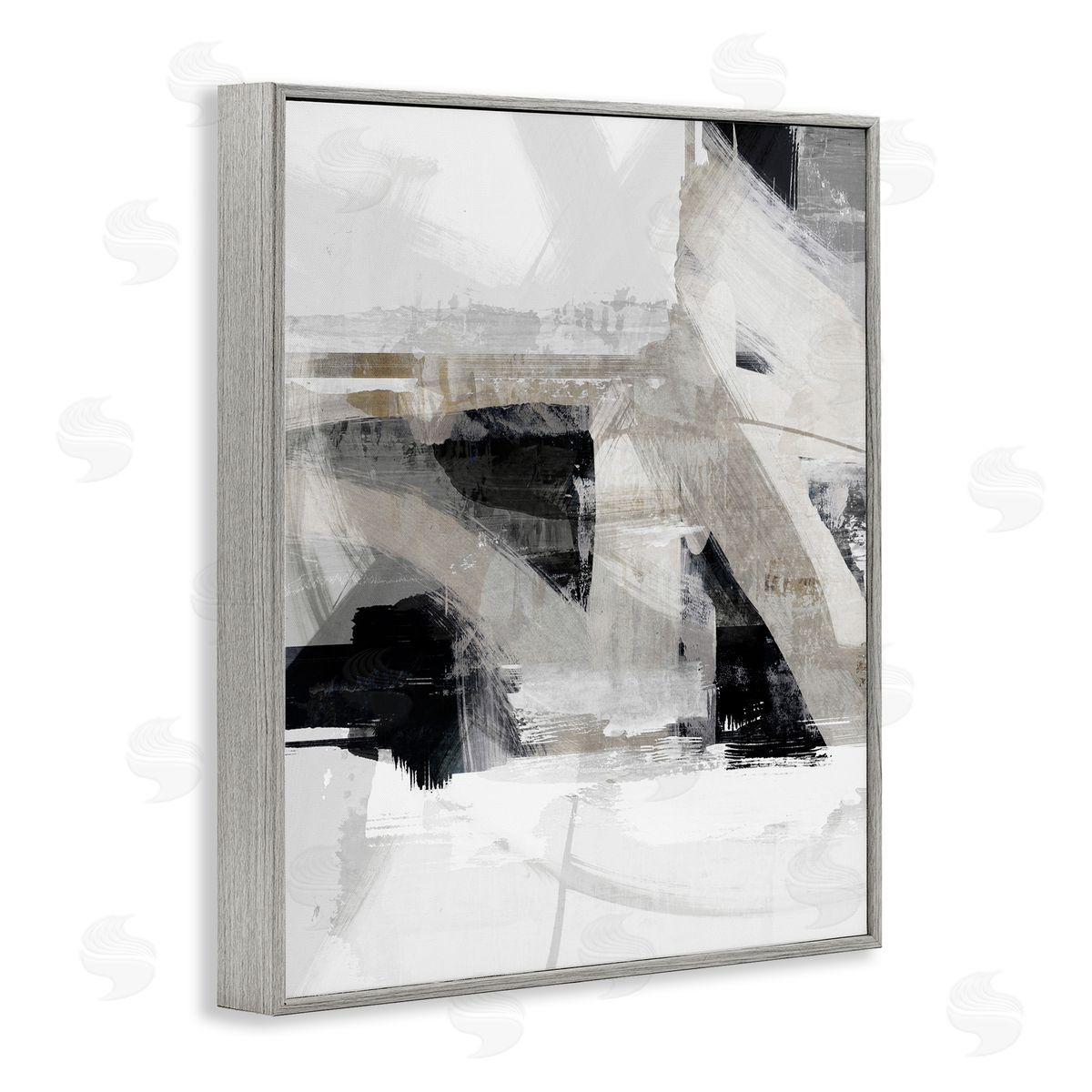 Urban Industrial Complex Grey Frame Print Wall Art, Home Decor by Nina Blue