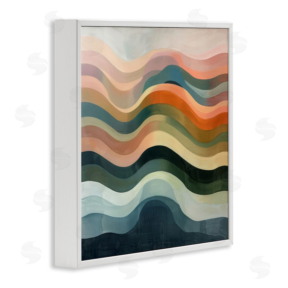 Fluid Dynamics Pattern White Frame Print Wall Art, Home Decor by Lazar Studio