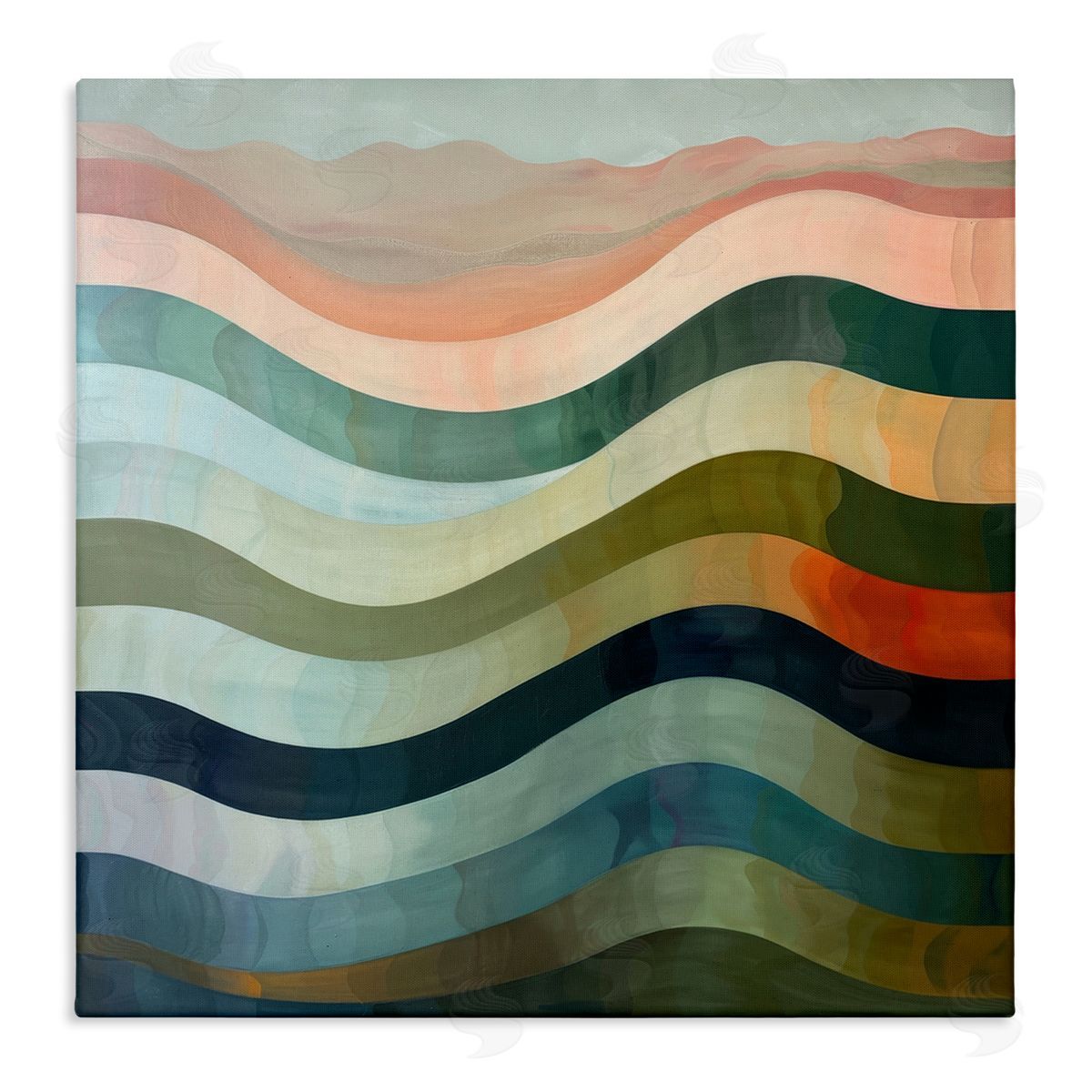 Fluid Dynamic Stripes Canvas Wall Art, Home Decor by Lazar Studio