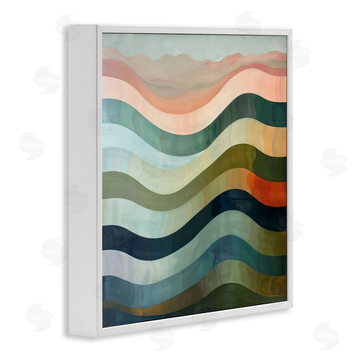 Fluid Dynamic Stripes White Frame Print Wall Art, Home Decor by Lazar Studio