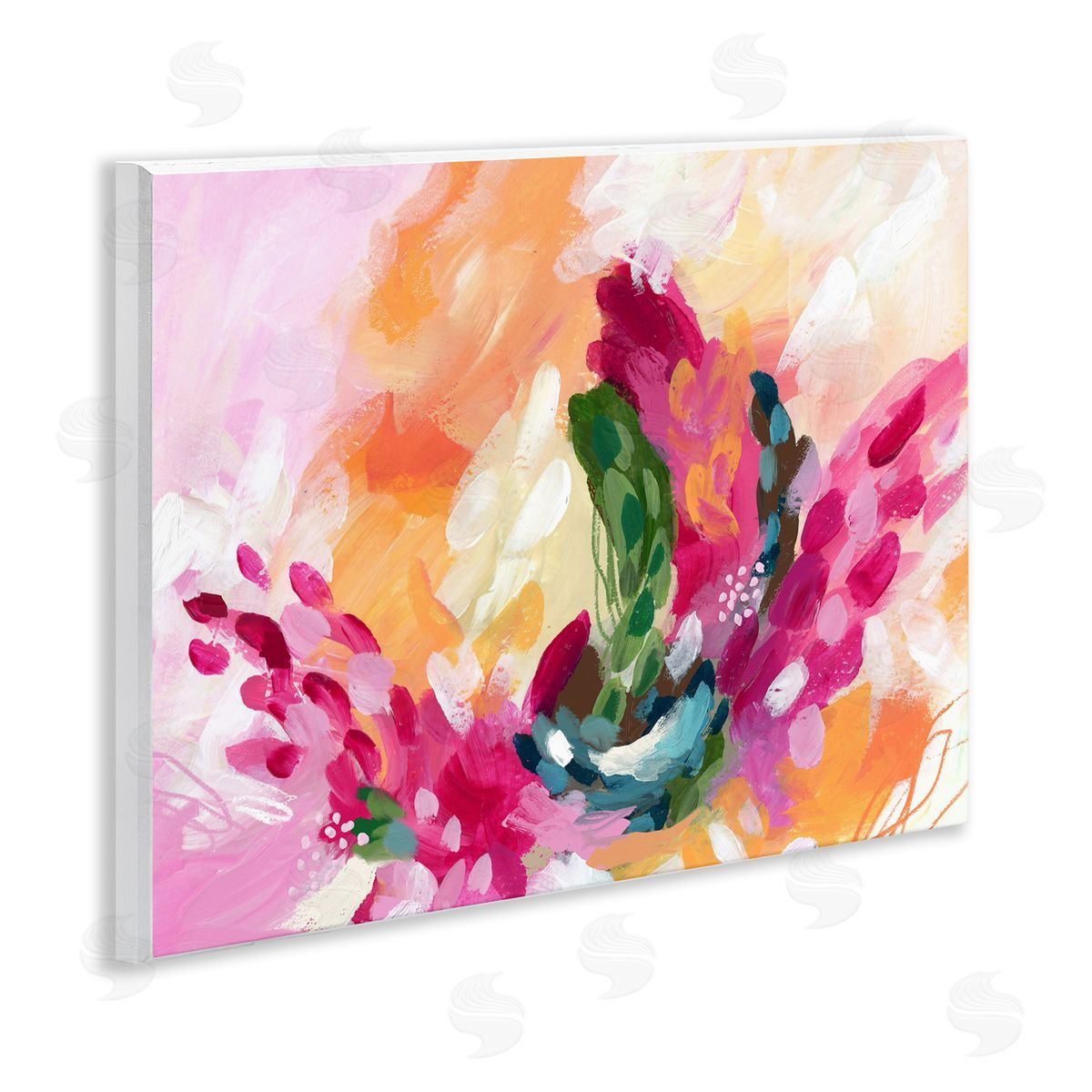 Tropical Punch Abstraction Wood Plaque Wall Art, Home Decor by Lisa Nohren