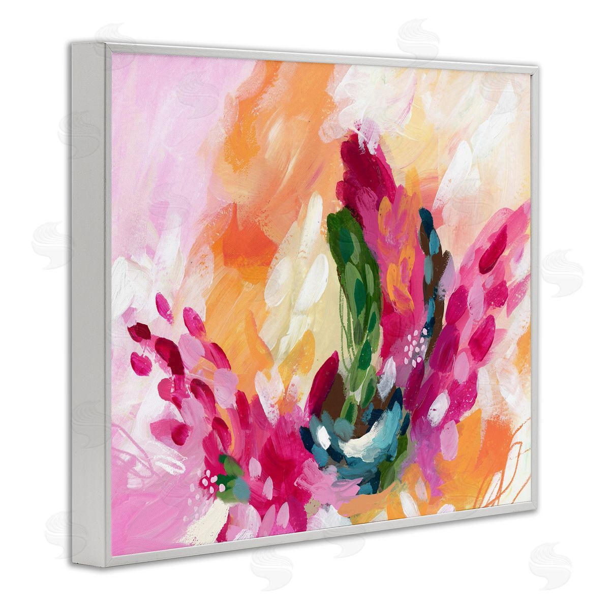 Tropical Punch Abstraction White Frame Print Wall Art, Home Decor by Lisa Nohren