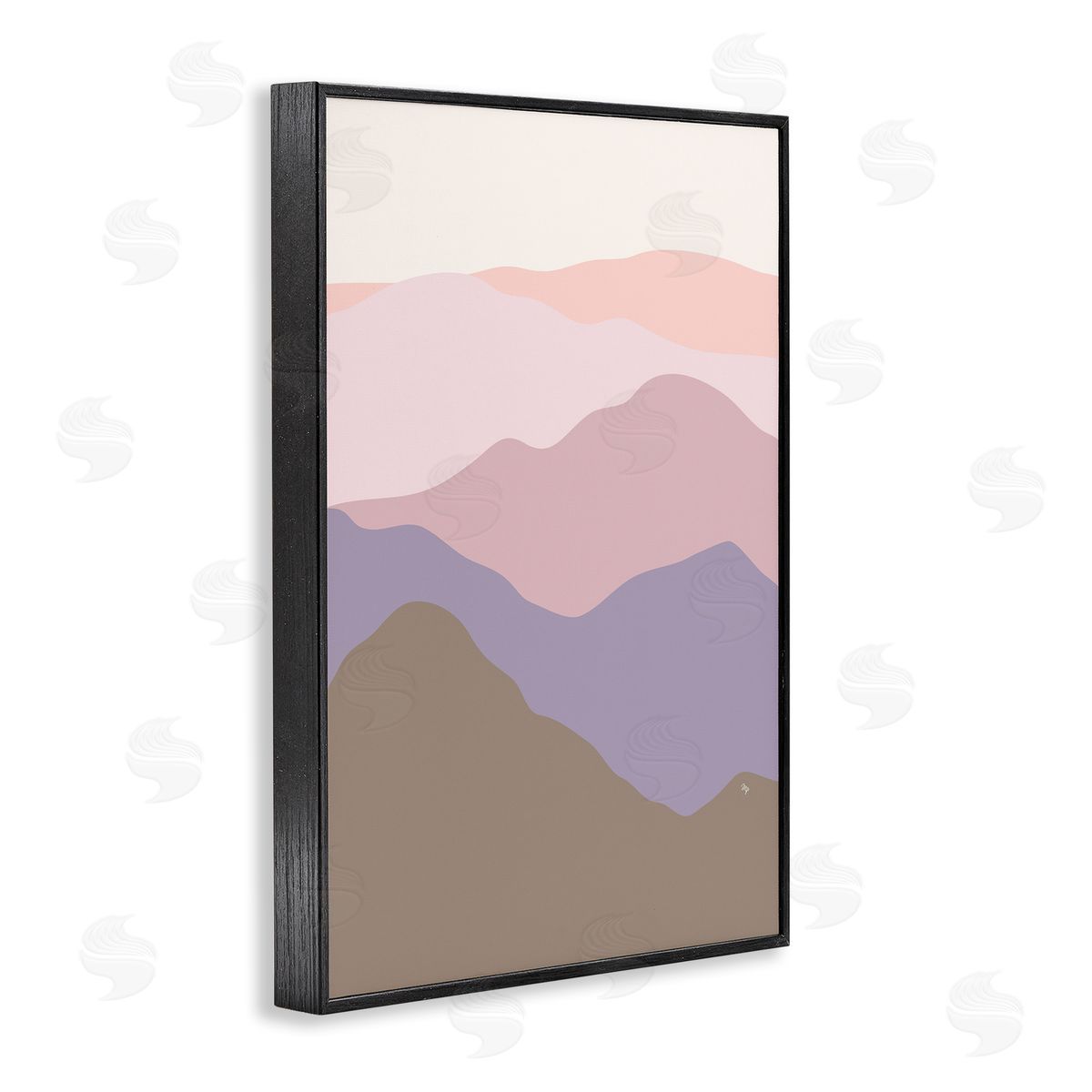 Subtle Pastel Hills Black Frame Print Wall Art, Home Decor by Martina Pavlova