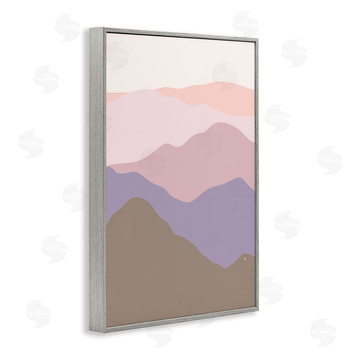 Subtle Pastel Hills Grey Frame Print Wall Art, Home Decor by Martina Pavlova