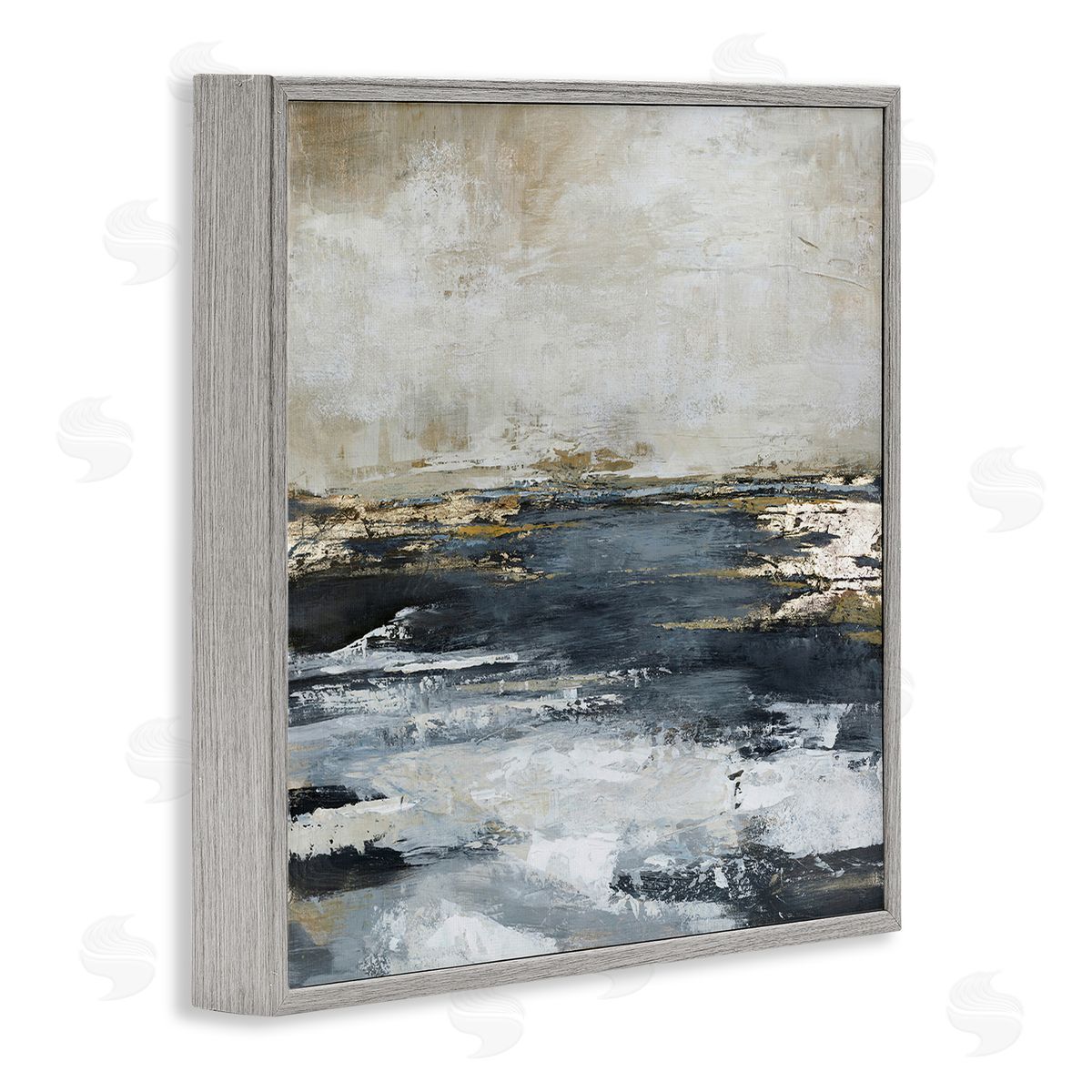 Rustic Stormy Sea Grey Frame Print Wall Art, Home Decor by Design Fabrikken