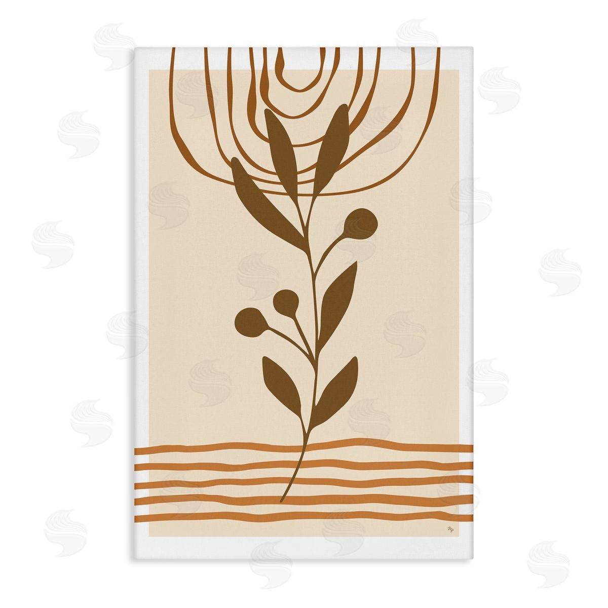 Bohemian Plant Sprig Canvas Wall Art, Home Decor by Martina Pavlova