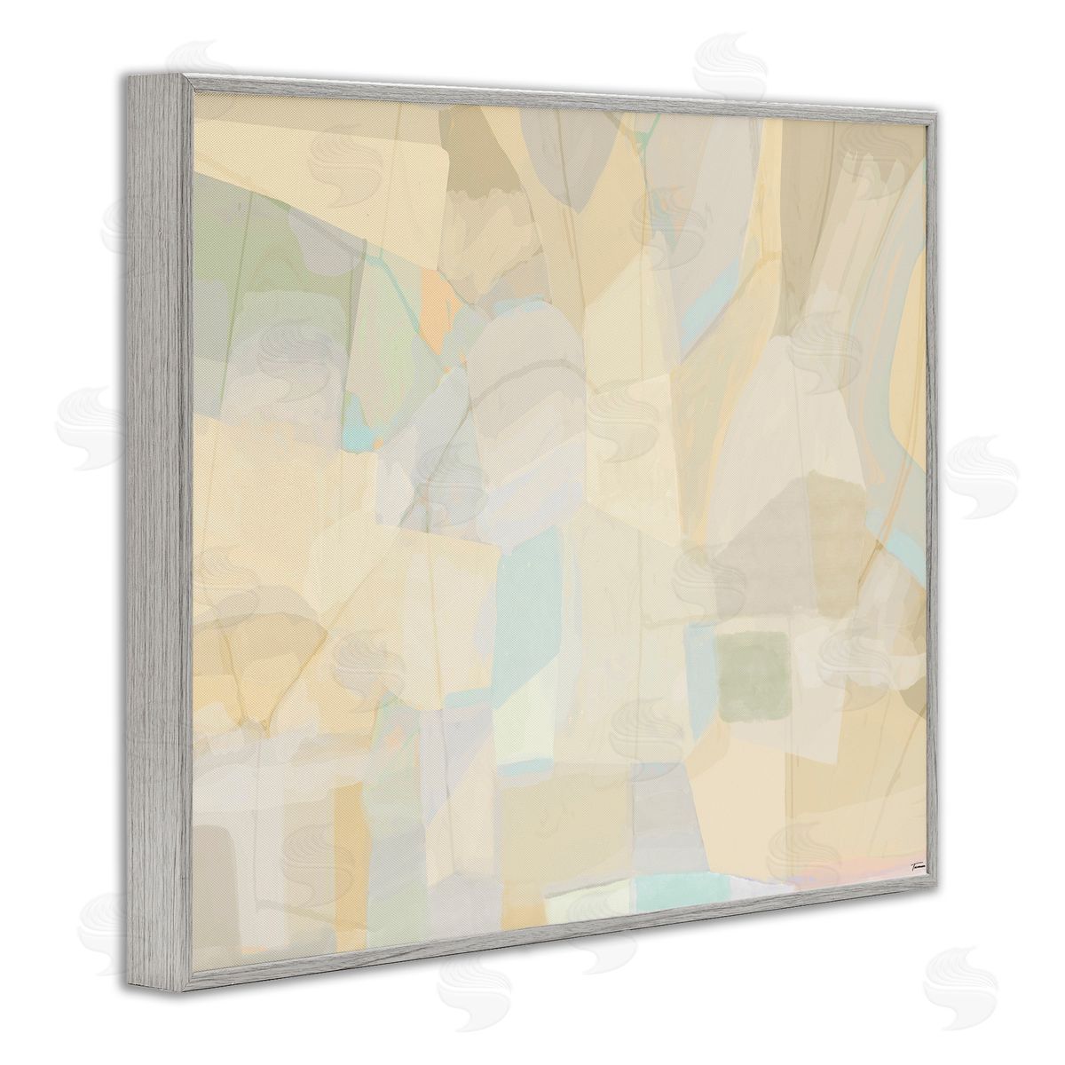 Neutral Geometric Pattern Grey Frame Print Wall Art, Home Decor by Michael Tienhaara