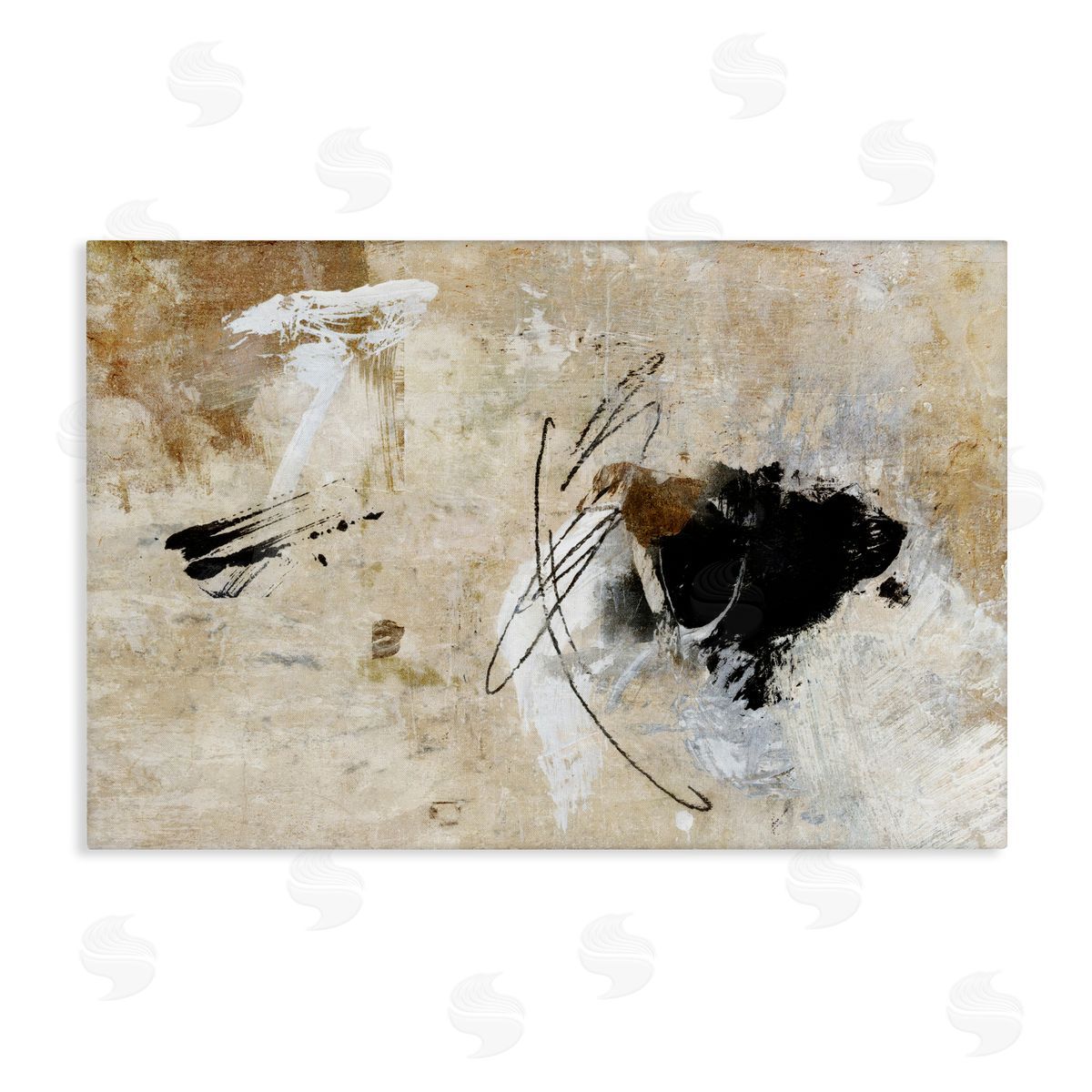 Rustic Scribble Abstraction Canvas Wall Art, Home Decor by Suzanne Nicoll